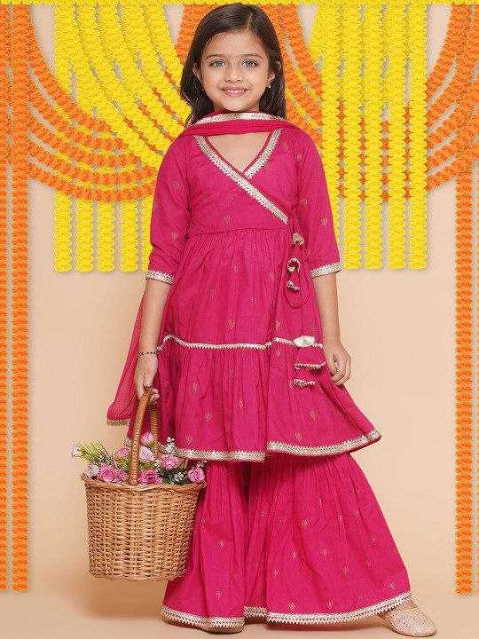 Ynf Fancy KESH461 215 Kids Wear Wholesale Kids Sharara Girls Kurti Kids Festive Wear Manufacturer- Kids Exports