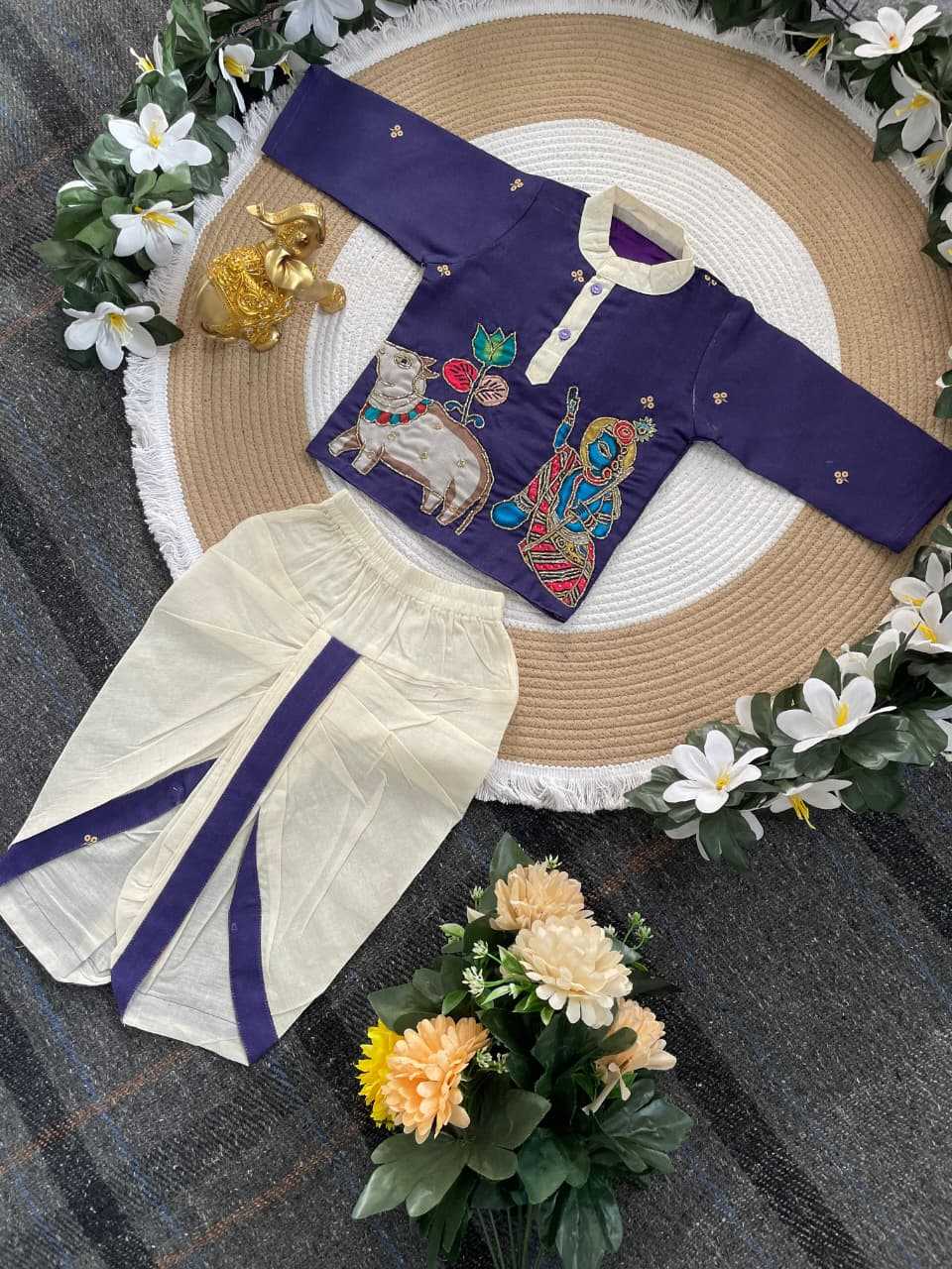 Ynf Fancy KESH505 Kalamkari Kids Wear Wholesale Kids Dhoti Kurta Kids Ethnic Wear Kids Traditional Outfits Manufacturer- Kids Exports