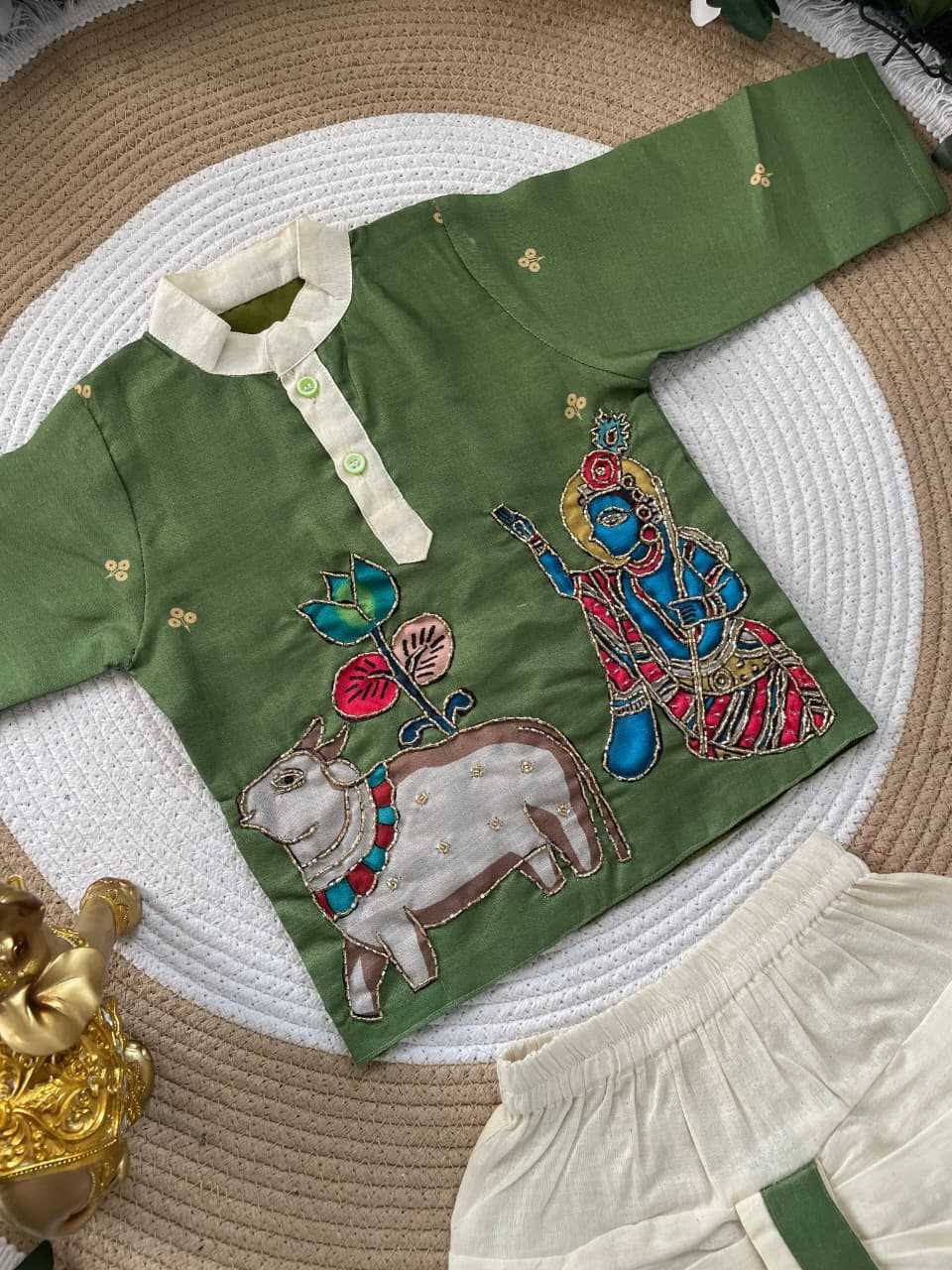 Ynf Fancy KESH505 Kalamkari Kids Wear Wholesale Kids Dhoti Kurta Kids Ethnic Wear Kids Traditional Outfits Manufacturer- Kids Exports