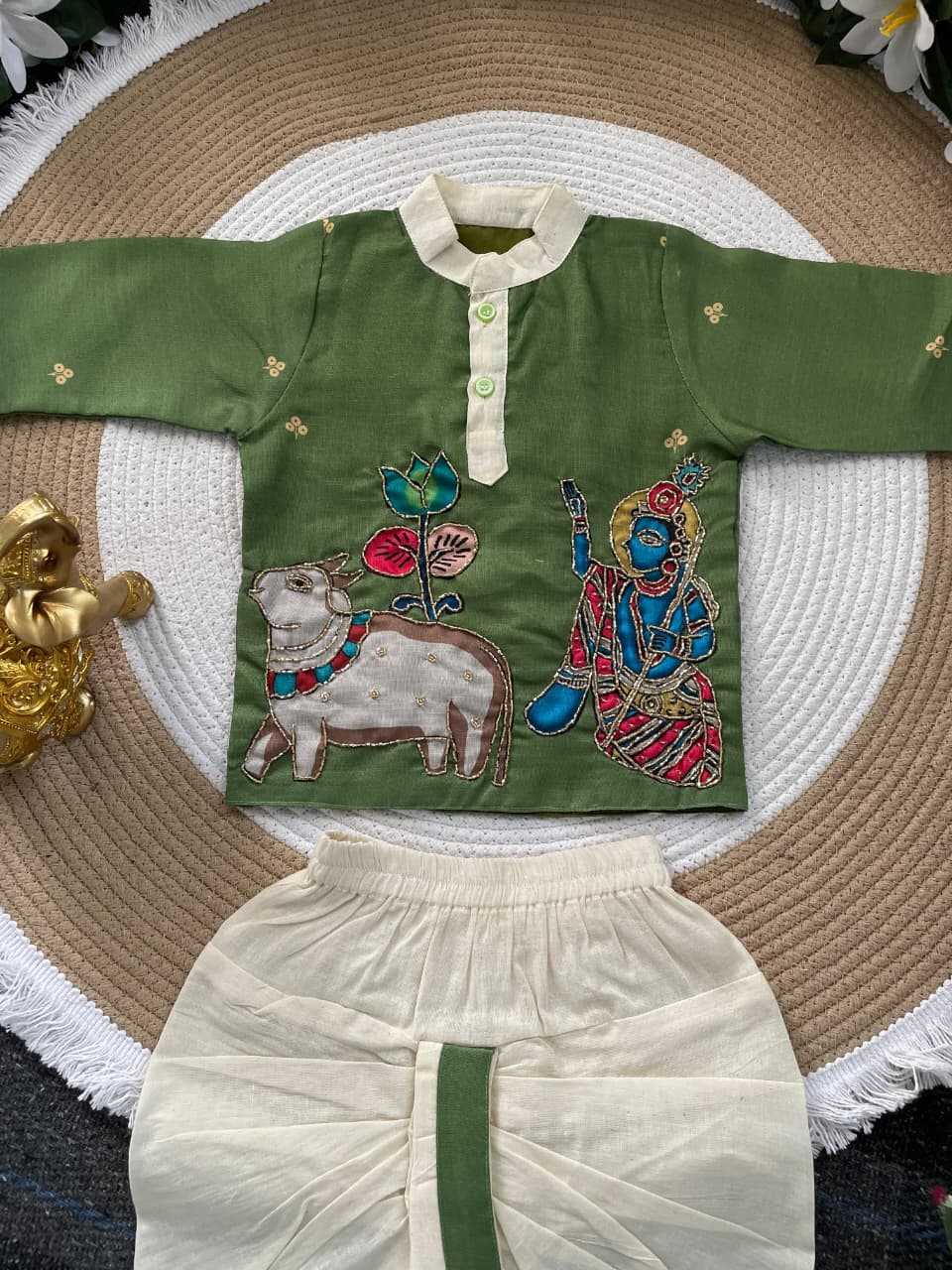 Ynf Fancy KESH505 Kalamkari Kids Wear Wholesale Kids Dhoti Kurta Kids Ethnic Wear Kids Traditional Outfits Manufacturer- Kids Exports