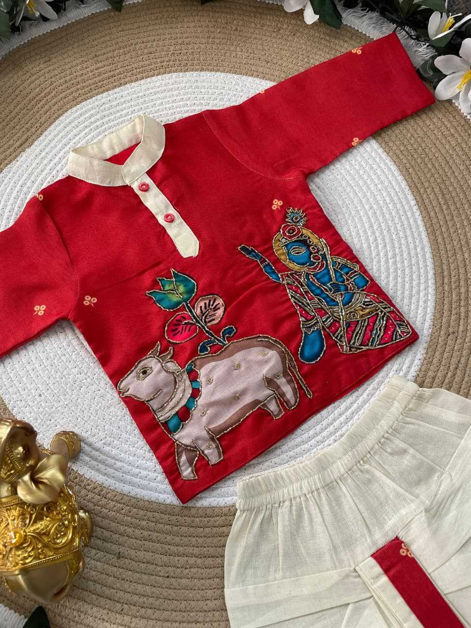 Ynf Fancy KESH505 Kalamkari Kids Wear Wholesale Kids Dhoti Kurta Kids Ethnic Wear Kids Traditional Outfits Manufacturer- Kids Exports