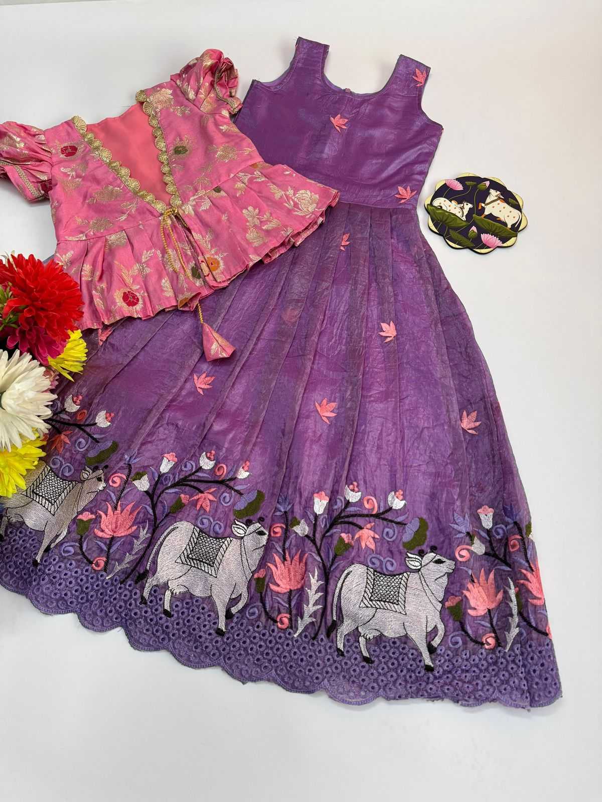 Ynf Fancy RIN235 nylon Dola Kids Wear Wholesale Kids Gown Kids Designer Frock Kids Festive Wear Manufacturer- Kids Exports