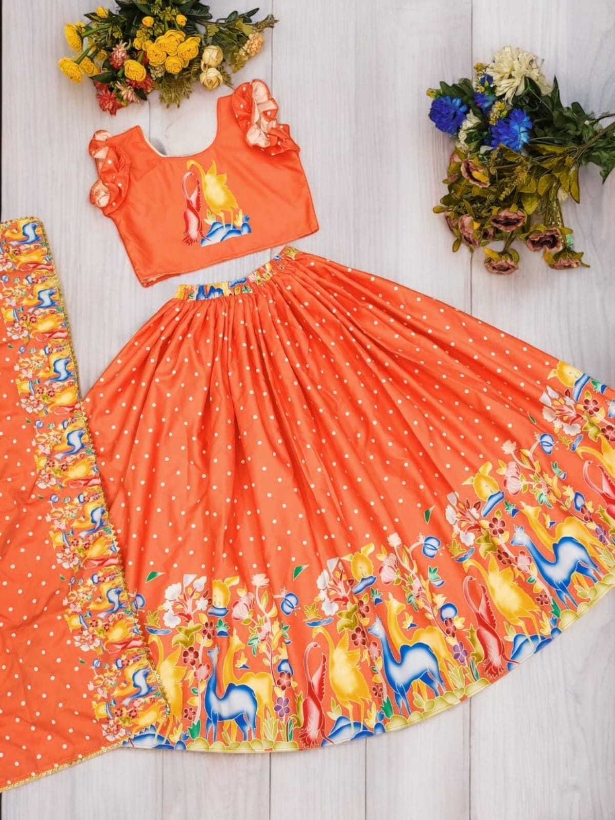 Ynf Fancy RIN235 Soft Printed Kids Wear Wholesale Kids Lehenga Kids Wedding Outfits Kids Party Wear Ethnic Manufacturer- Kids Exports
