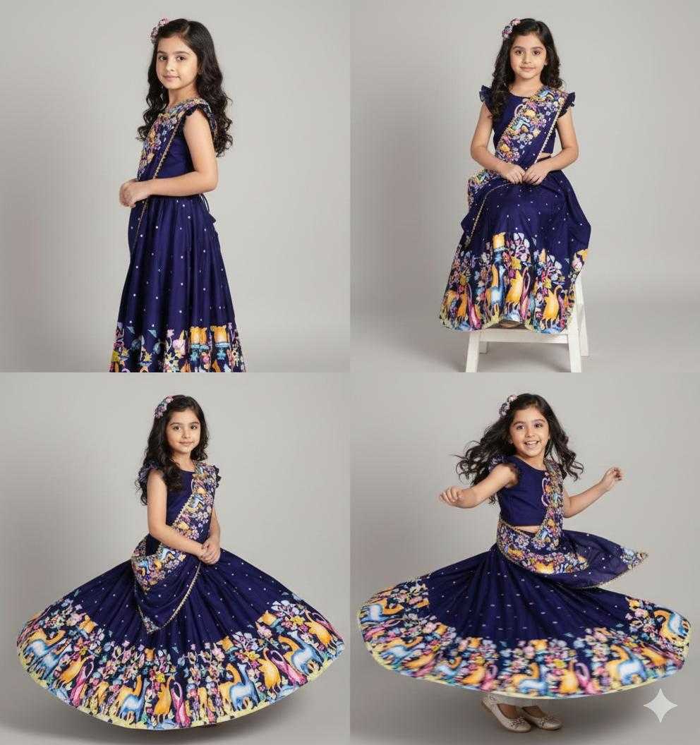 Ynf Fancy RIN235 Soft Printed Kids Wear Wholesale Kids Lehenga Kids Wedding Outfits Kids Party Wear Ethnic Manufacturer- Kids Exports