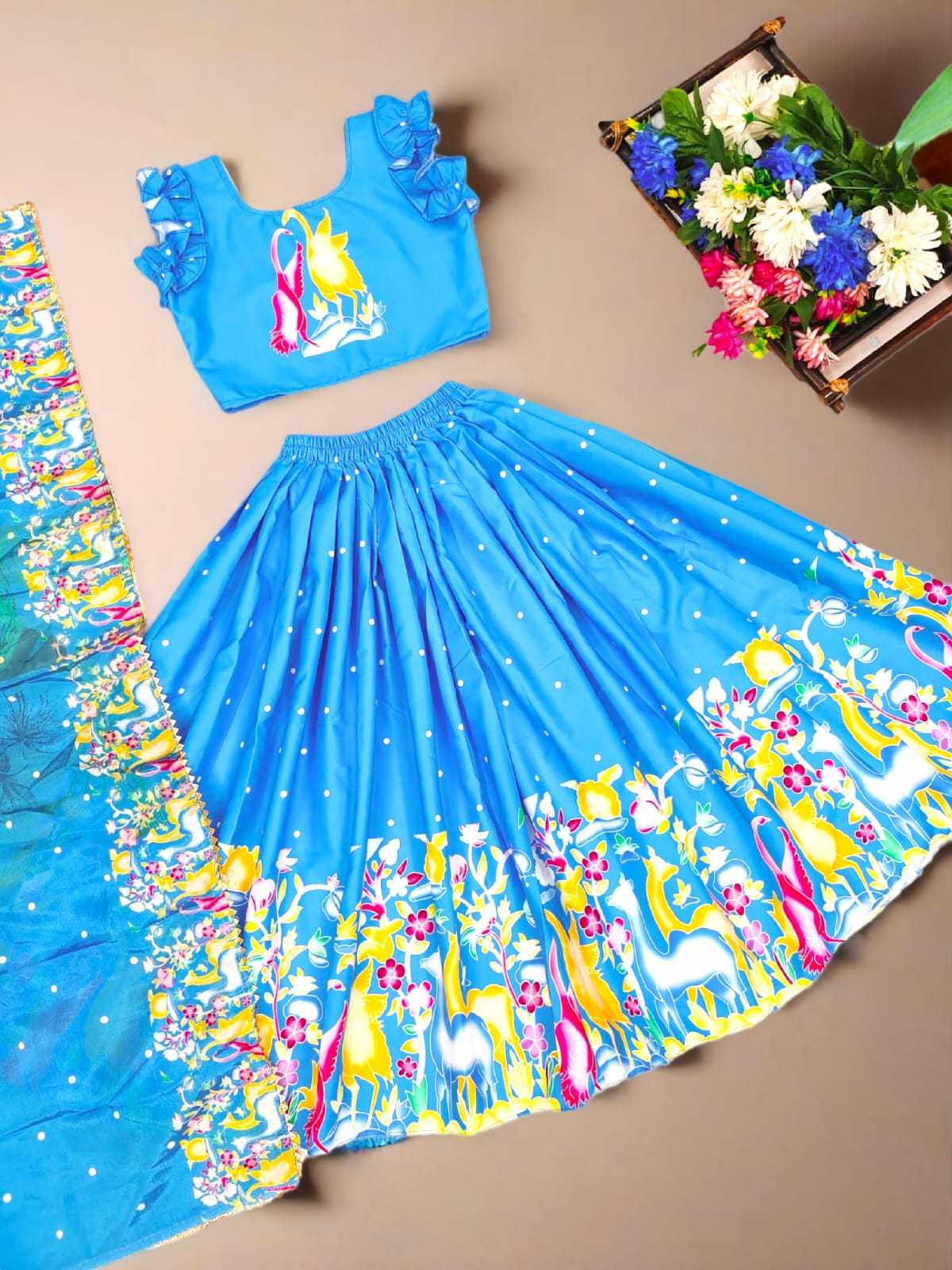 Ynf Fancy RIN235 Soft Printed Kids Wear Wholesale Kids Lehenga Kids Wedding Outfits Kids Party Wear Ethnic Manufacturer- Kids Exports