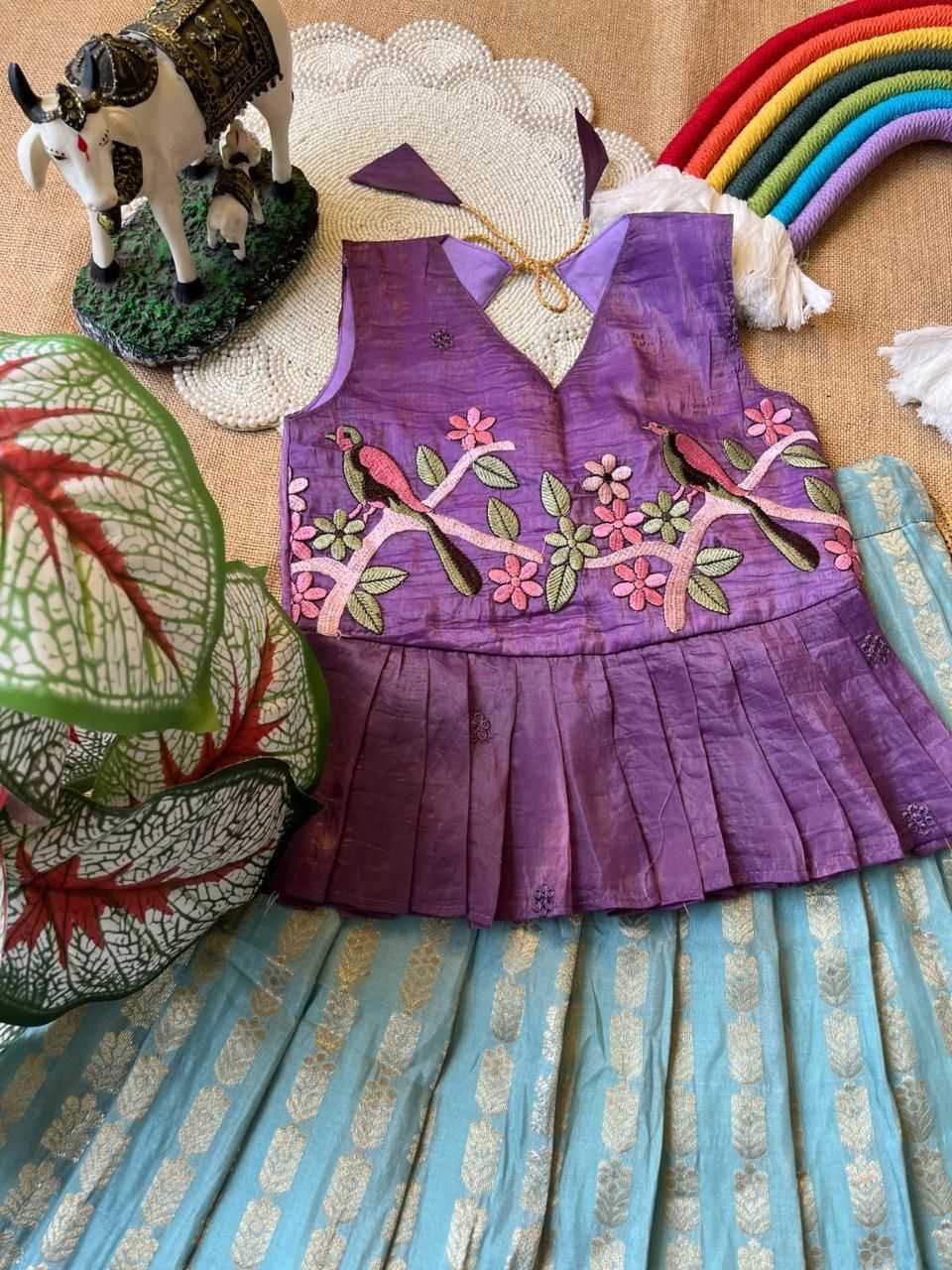 Ynf Georgette RIN235 Gold crush Kids Wear Wholesale Kids Lehenga Embroidered Frock Kids Ethnic Wear Manufacturer- Kids Exports