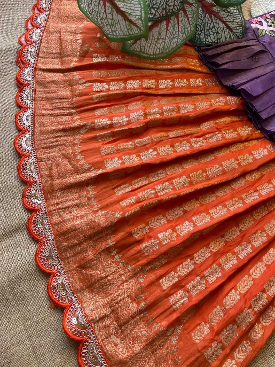 Ynf Georgette RIN235 Gold crush Kids Wear Wholesale Kids Lehenga Embroidered Frock Kids Ethnic Wear Manufacturer- Kids Exports