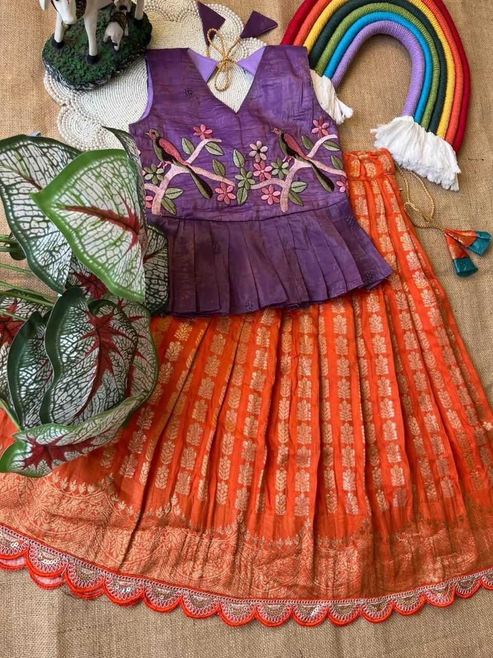 Ynf Georgette RIN235 Gold crush Kids Wear Wholesale Kids Lehenga Embroidered Frock Kids Ethnic Wear Manufacturer- Kids Exports