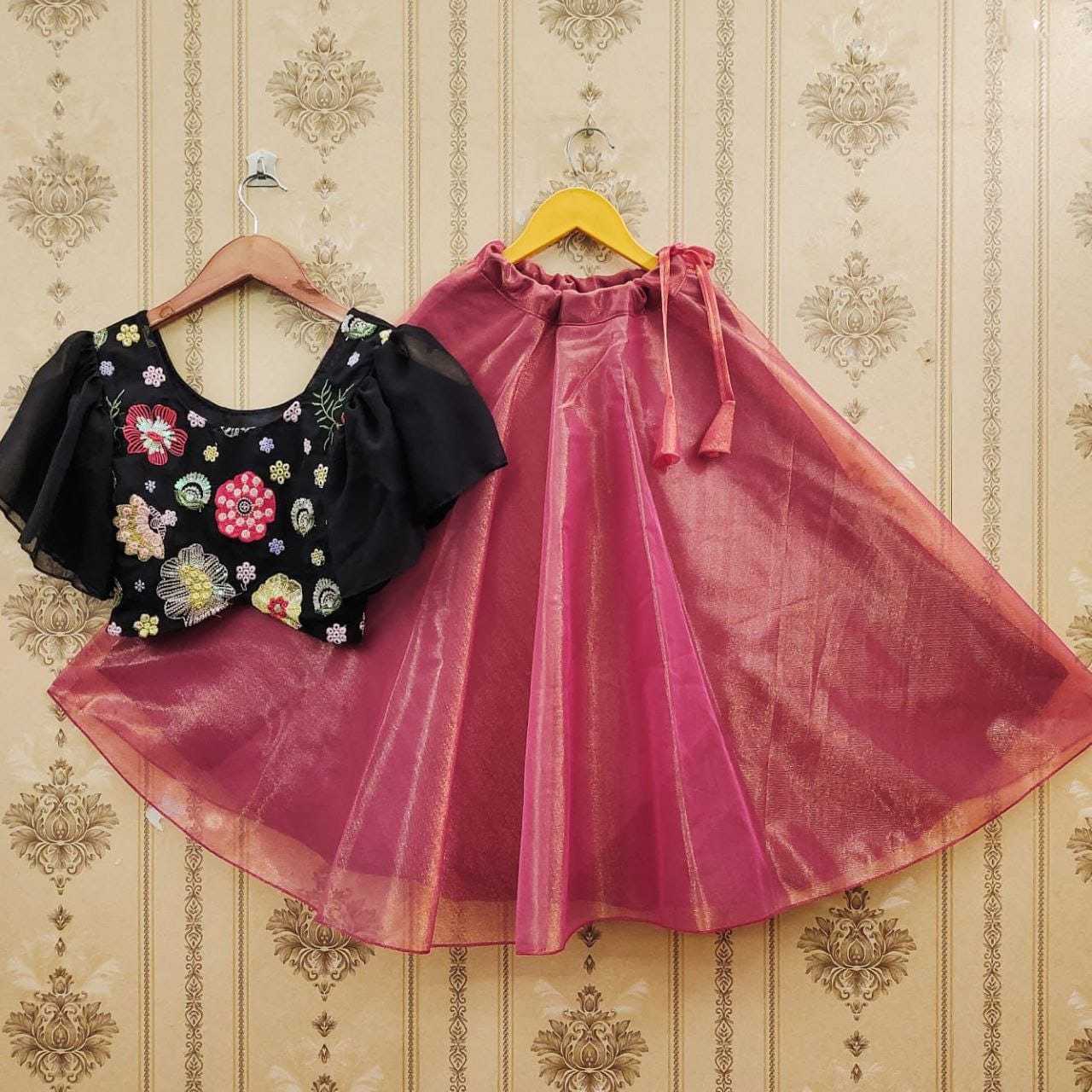 Ynf Georgette RIN235 LILY Kids Wear Wholesale Kids Lehenga Embroidered Frock Kids Designer Frock Manufacturer- Kids Exports