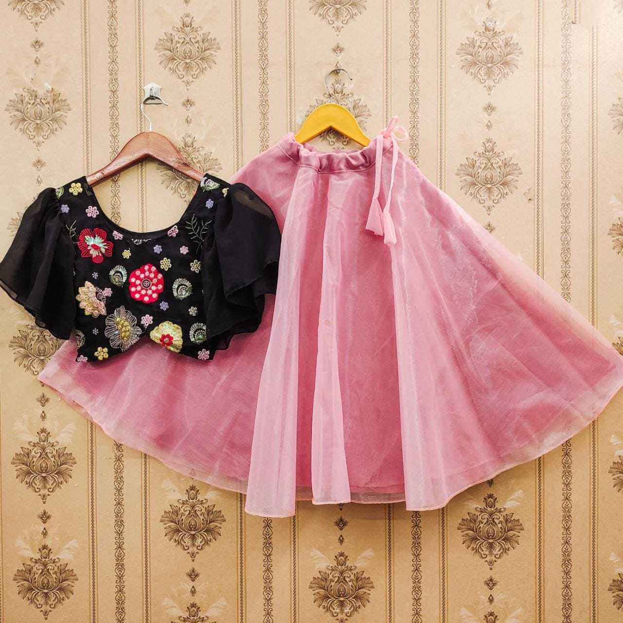 Ynf Georgette RIN235 LILY Kids Wear Wholesale Kids Lehenga Embroidered Frock Kids Designer Frock Manufacturer- Kids Exports