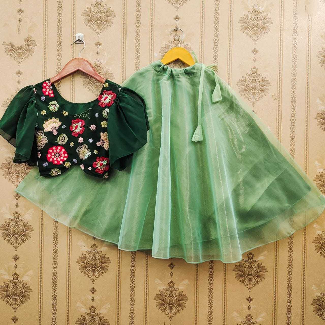Ynf Georgette RIN235 LILY Kids Wear Wholesale Kids Lehenga Embroidered Frock Kids Designer Frock Manufacturer- Kids Exports