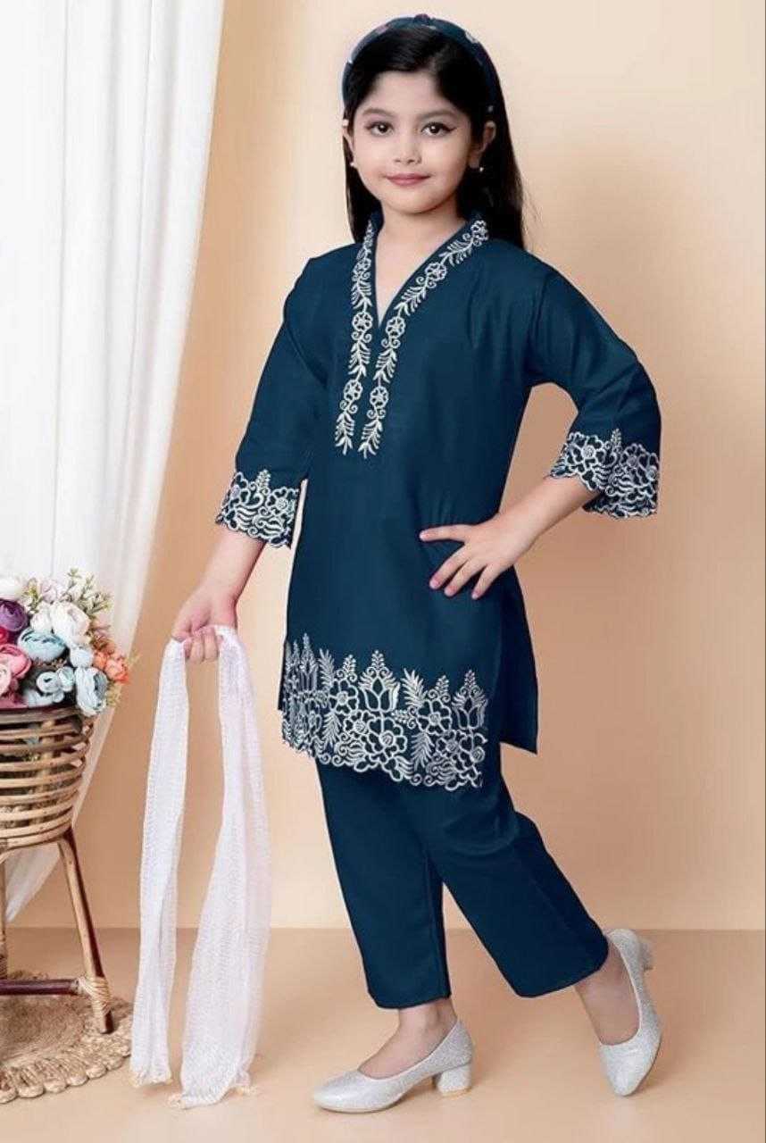 Ynf Heavy Crepe KESH461 224 Kids Wear Wholesale Girls Kurti Kids Ethnic Wear Kids Kurta Pajama Manufacturer- Kids Exports