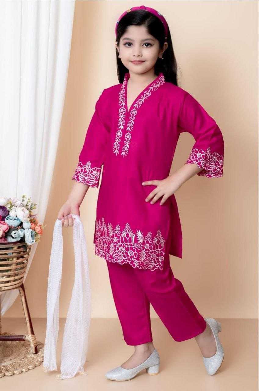 Ynf Heavy Crepe KESH461 224 Kids Wear Wholesale Girls Kurti Kids Ethnic Wear Kids Kurta Pajama Manufacturer- Kids Exports