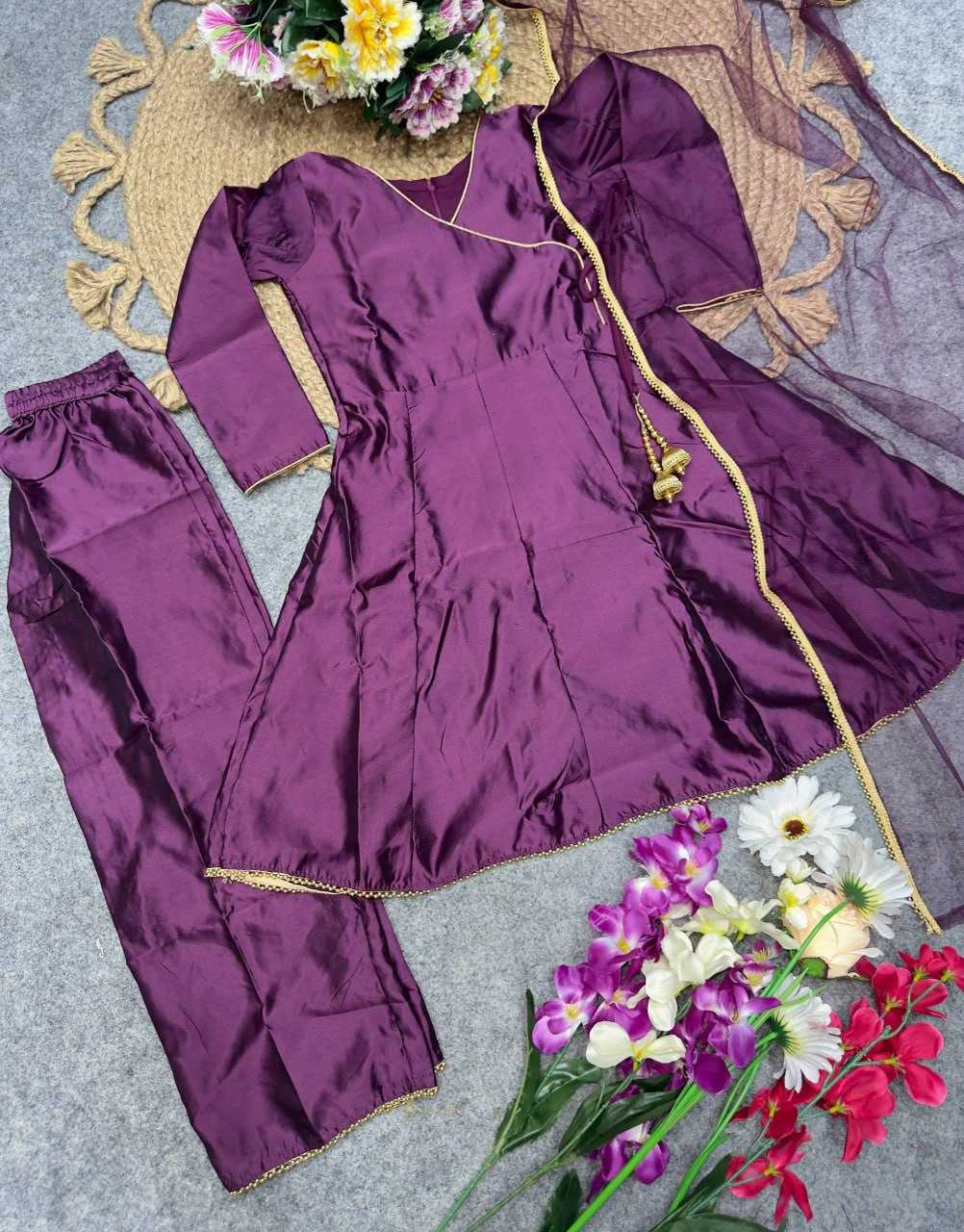 Ynf Heavy Silk KESH642 069 Kids Wear Wholesale Embroidered Frock Kids Traditional Outfits Kids Party Wear Ethnic Manufacturer- Kids Exports