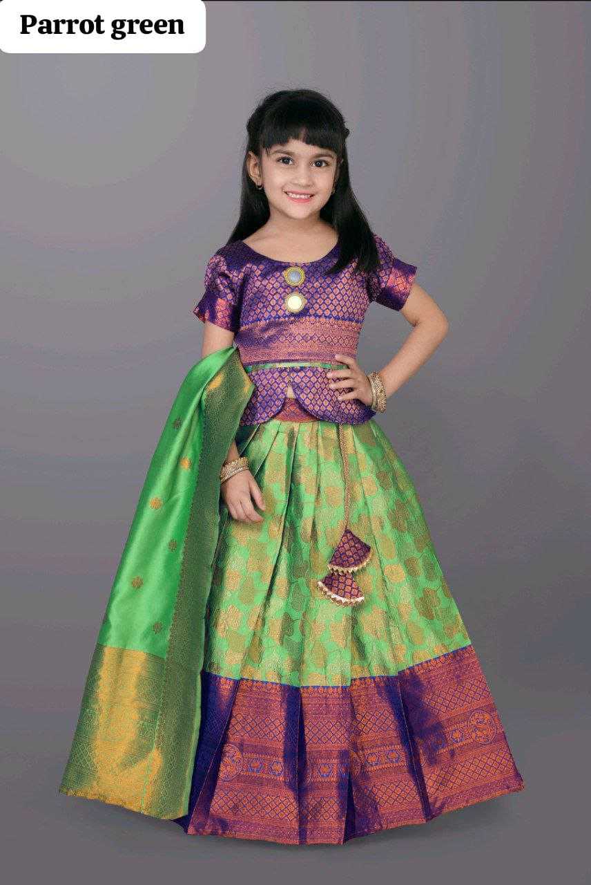 Ynf Jacquard KESH461 17 Kids Wear Wholesale Kids Designer Frock Kids Traditional Outfits Kids Lehenga Choli Manufacturer- Kids Exports