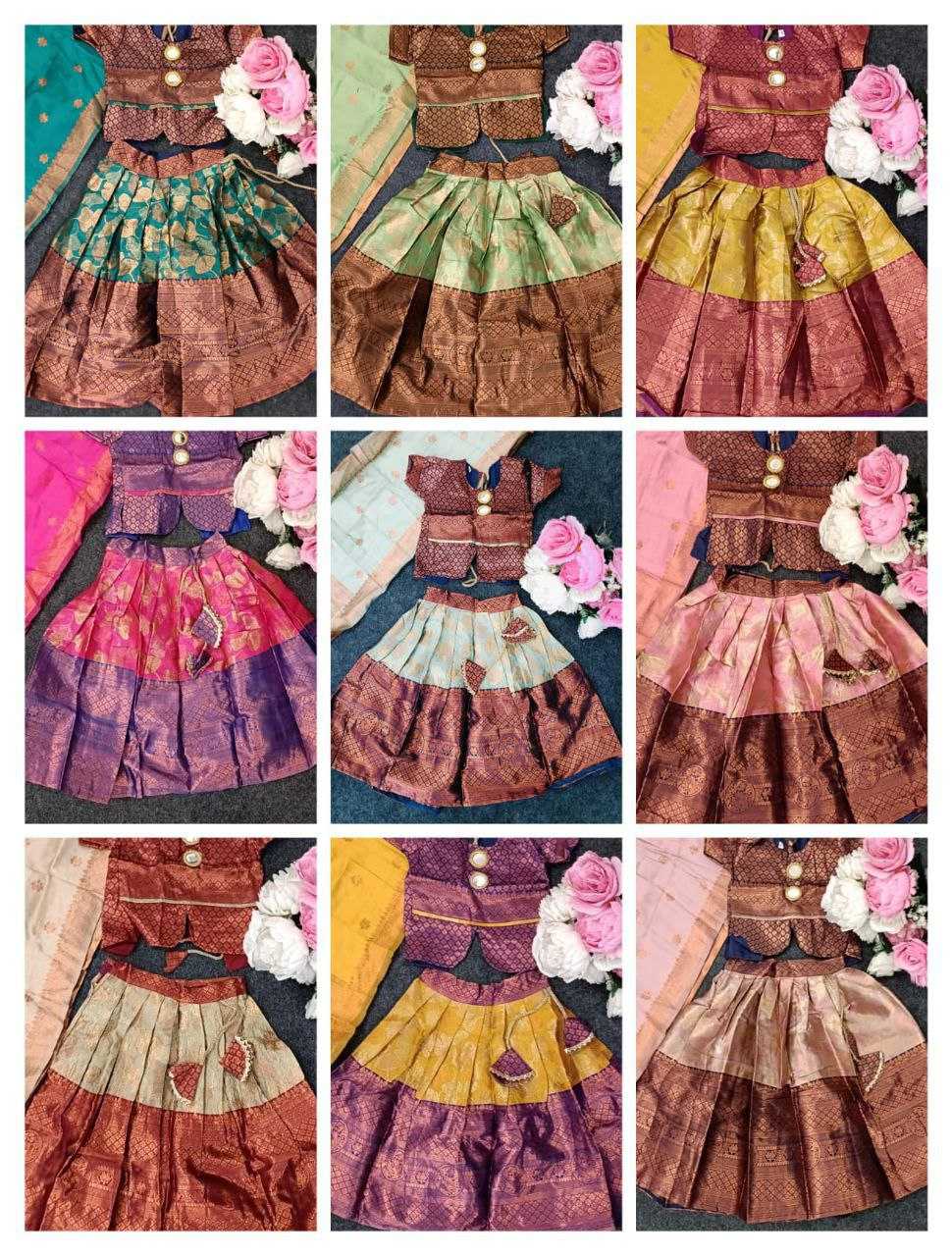 Ynf Jacquard KESH461 17 Kids Wear Wholesale Kids Designer Frock Kids Traditional Outfits Kids Lehenga Choli Manufacturer- Kids Exports