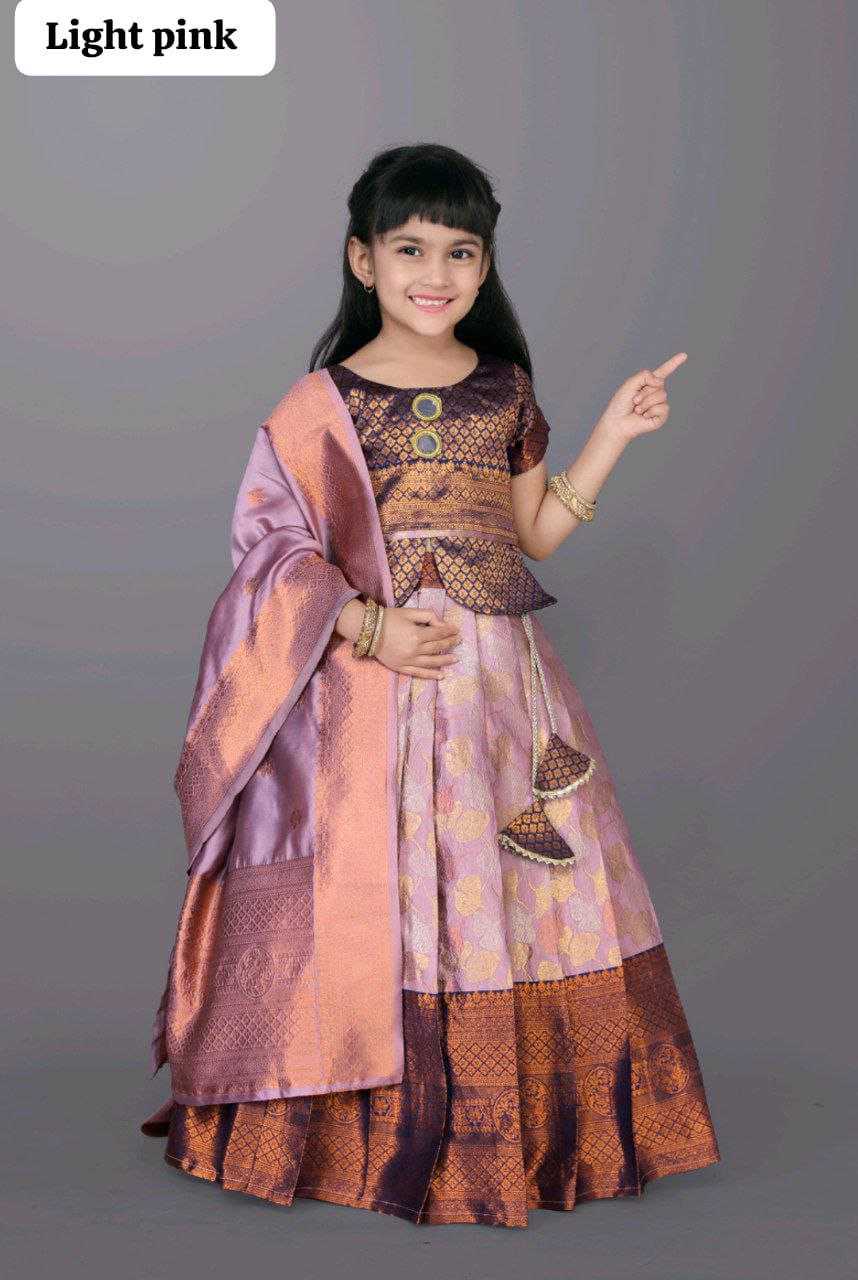 Ynf Jacquard KESH461 17 Kids Wear Wholesale Kids Designer Frock Kids Traditional Outfits Kids Lehenga Choli Manufacturer- Kids Exports