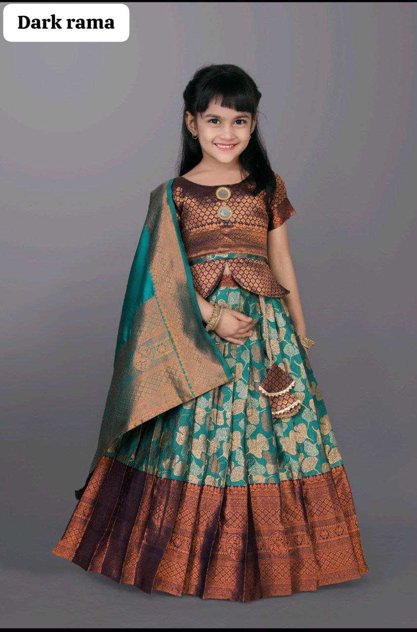 Ynf Jacquard KESH461 17 Kids Wear Wholesale Kids Designer Frock Kids Traditional Outfits Kids Lehenga Choli Manufacturer- Kids Exports