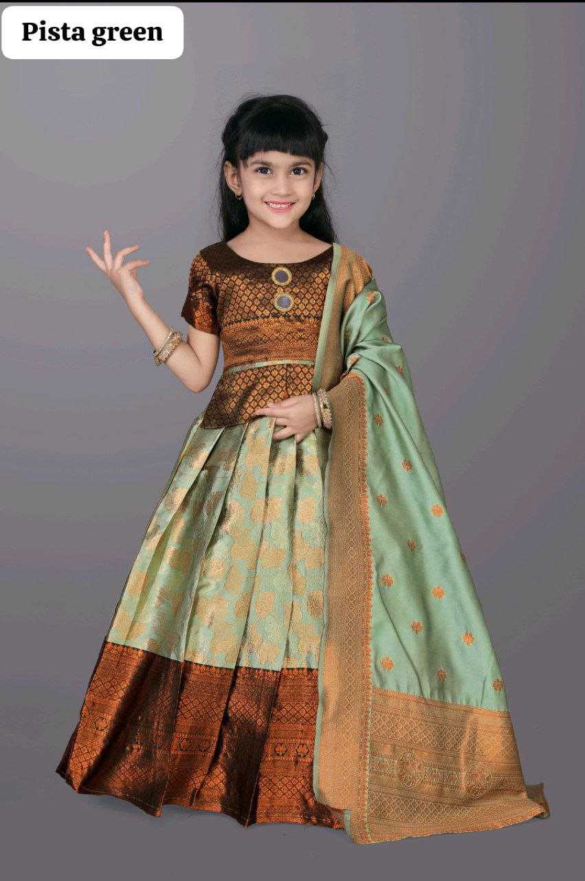 Ynf Jacquard KESH461 17 Kids Wear Wholesale Kids Designer Frock Kids Traditional Outfits Kids Lehenga Choli Manufacturer- Kids Exports