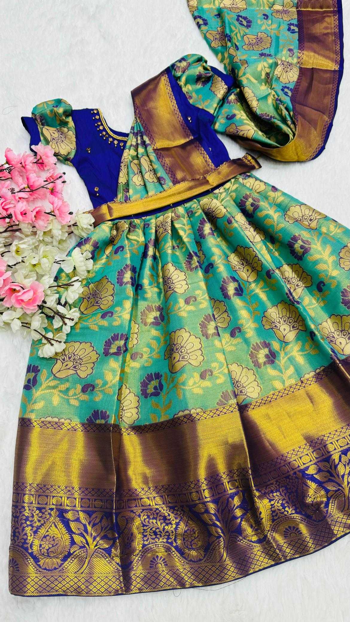 Ynf Kanjivaram Silk RIN235 258 Kids Wear Wholesale Kids Ethnic Wear Kids Traditional Outfits Indian Wear For Kids Manufacturer- Kids Exports