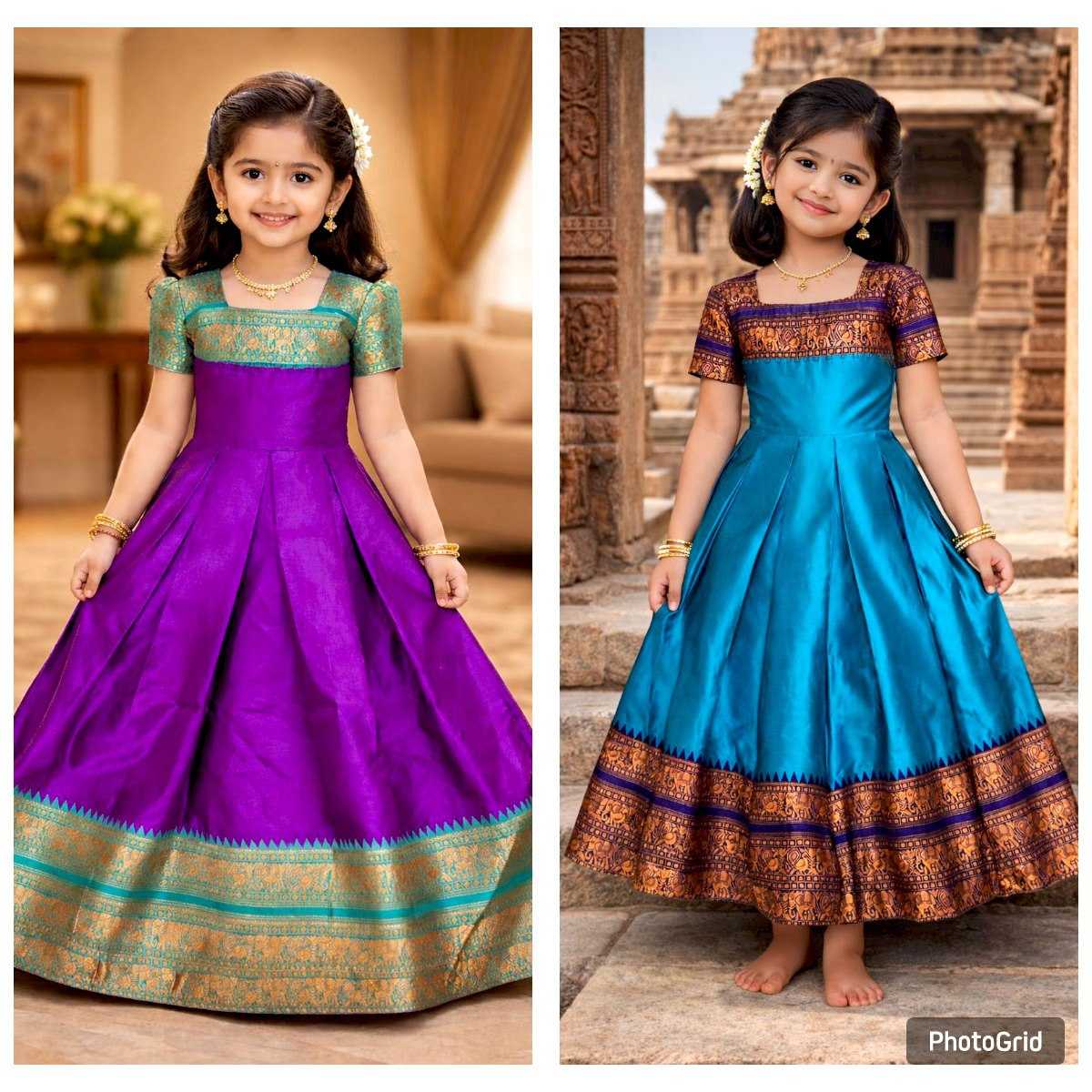 Ynf Lichi Silk KESH642 065 Kids Wear Wholesale Kids Gown Girls Ethnic Wear Kids Party Wear Ethnic Manufacturer- Kids Exports