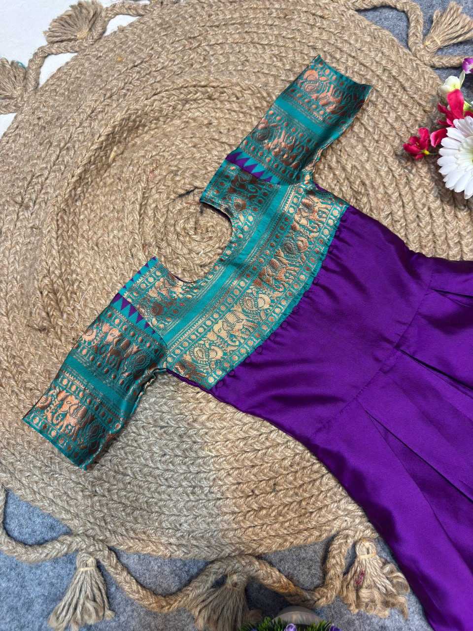 Ynf Lichi Silk KESH642 065 Kids Wear Wholesale Kids Gown Girls Ethnic Wear Kids Party Wear Ethnic Manufacturer- Kids Exports