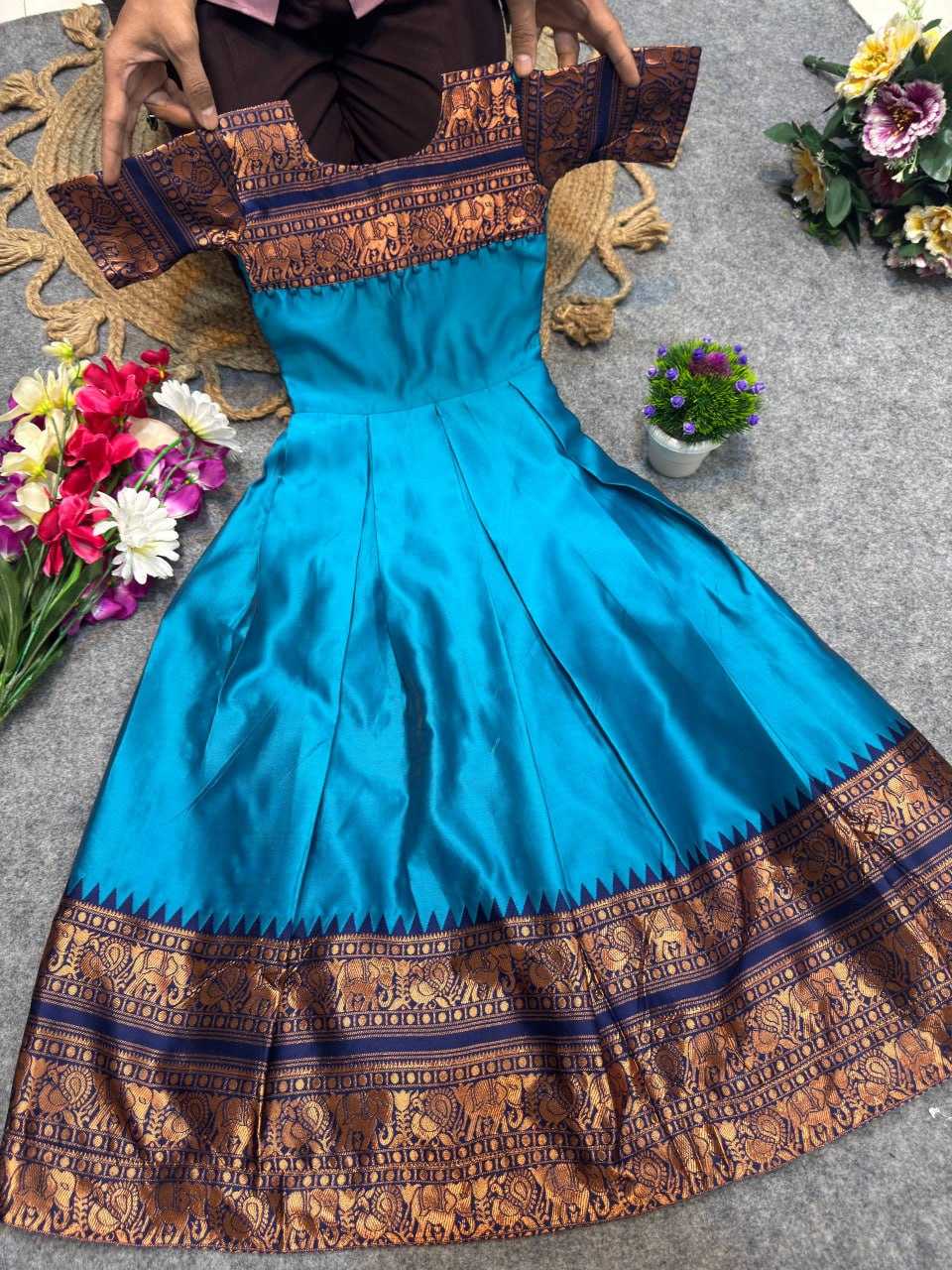 Ynf Lichi Silk KESH642 065 Kids Wear Wholesale Kids Gown Girls Ethnic Wear Kids Party Wear Ethnic Manufacturer- Kids Exports