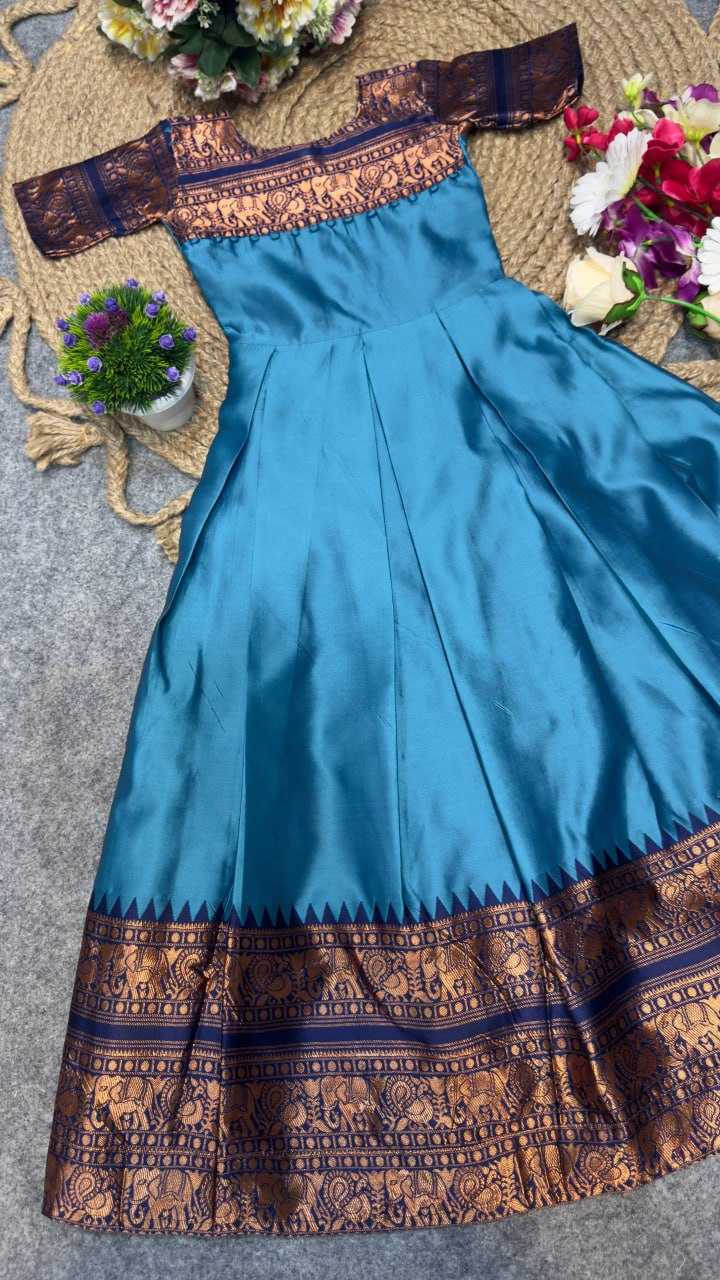 Ynf Lichi Silk KESH642 065 Kids Wear Wholesale Kids Gown Girls Ethnic Wear Kids Party Wear Ethnic Manufacturer- Kids Exports