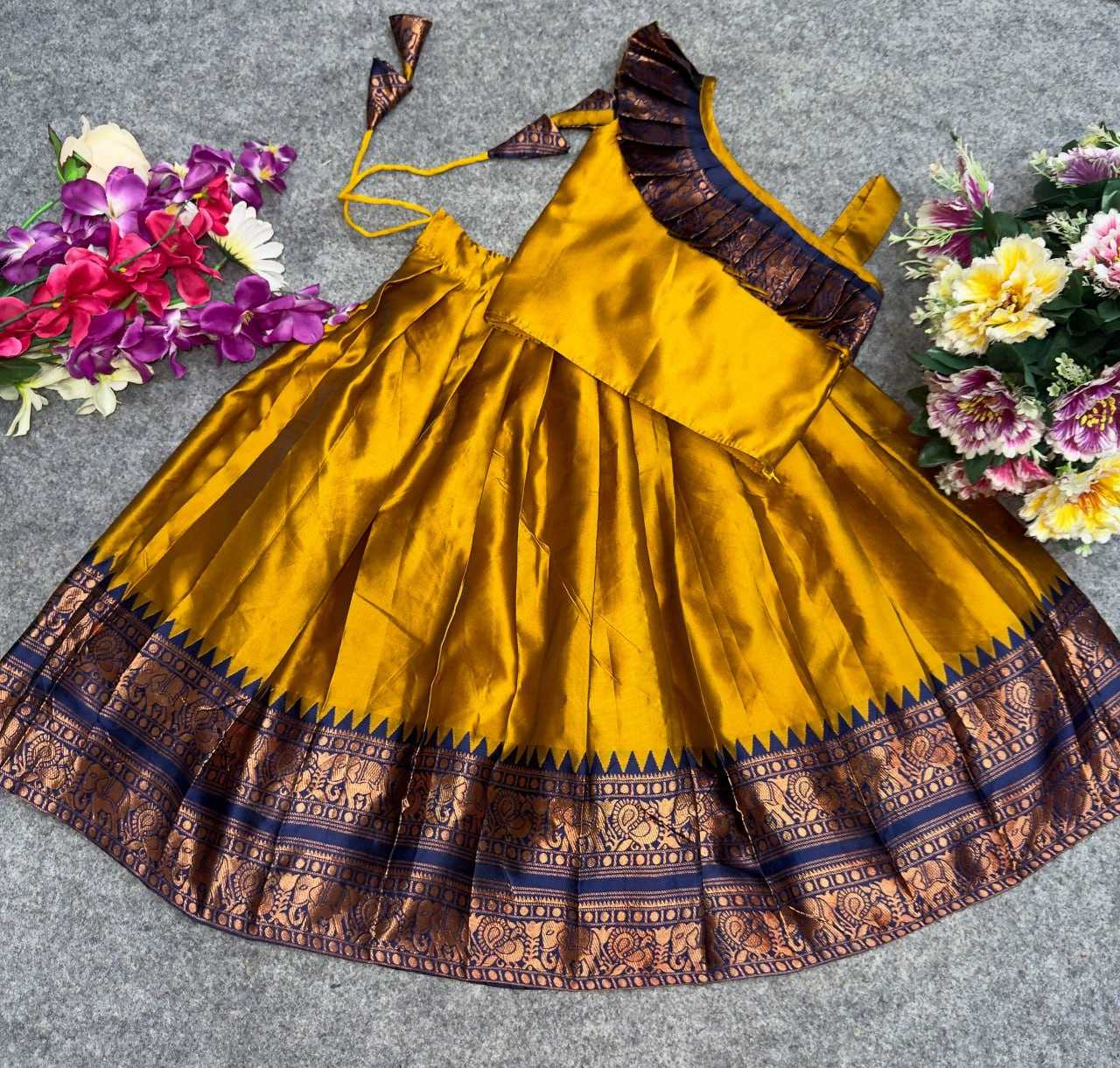 Ynf Lichi Silk KESH642 072 Kids Wear Wholesale Kids Lehenga Choli Kids Festive Wear Kids Wedding Outfits Manufacturer- Kids Exports