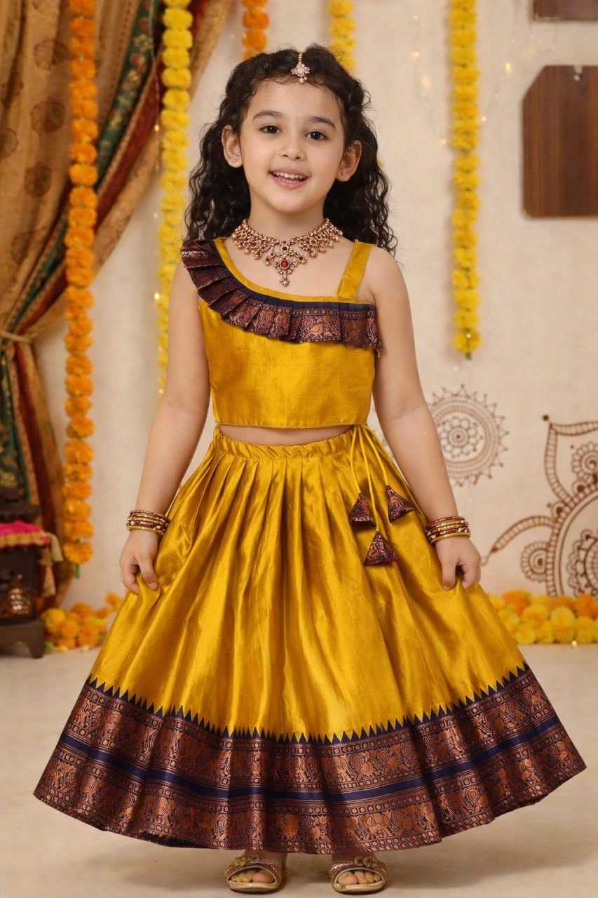 Ynf Lichi Silk KESH642 072 Kids Wear Wholesale Kids Lehenga Choli Kids Festive Wear Kids Wedding Outfits Manufacturer- Kids Exports