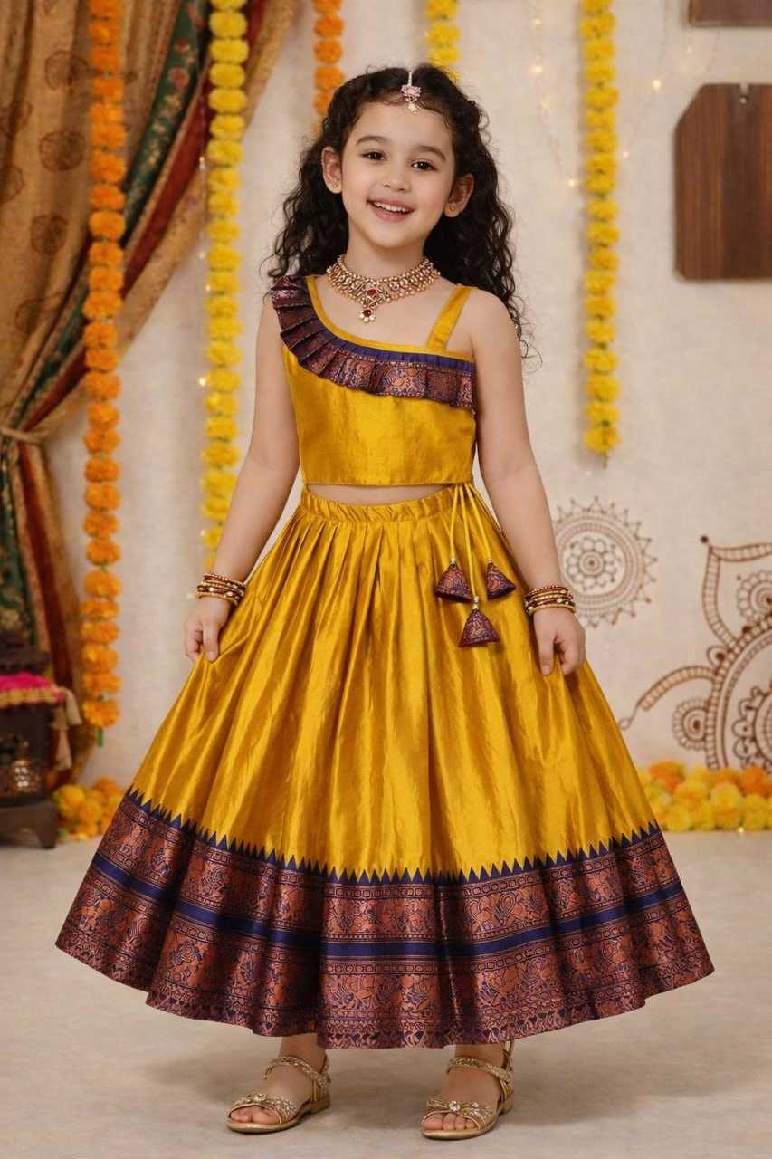 Ynf Lichi Silk KESH642 072 Kids Wear Wholesale Kids Lehenga Choli Kids Festive Wear Kids Wedding Outfits Manufacturer- Kids Exports