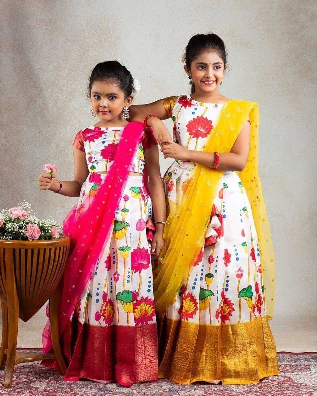Ynf Lichi Silk RIN235 Lichi Silk Kids Wear Wholesale Ethnic Dresses For Kids Kids Lehenga Choli Kids Festive Wear Manufacturer- Kids Exports