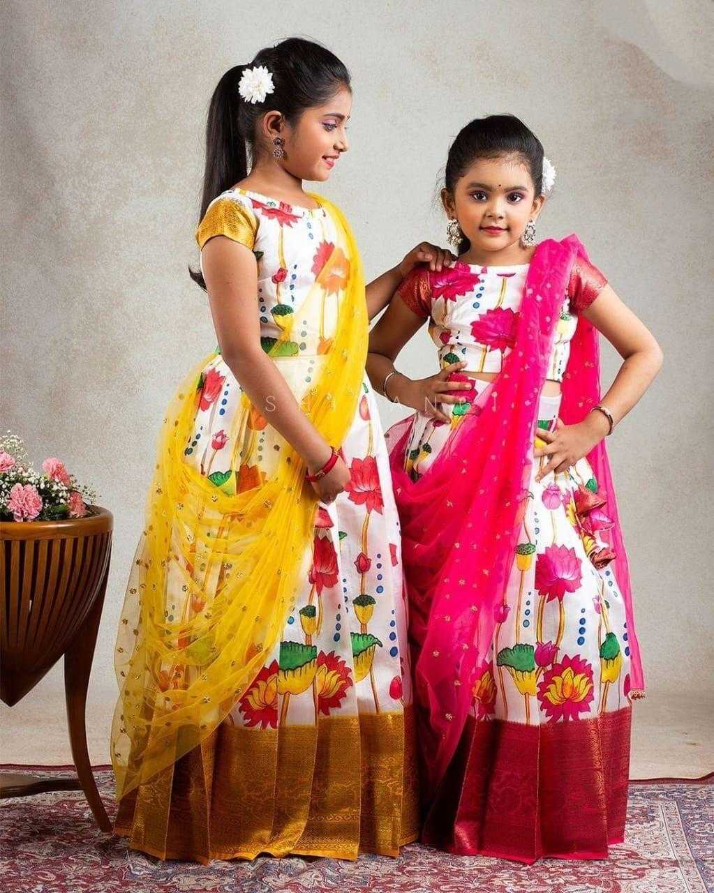 Ynf Lichi Silk RIN235 Lichi Silk Kids Wear Wholesale Ethnic Dresses For Kids Kids Lehenga Choli Kids Festive Wear Manufacturer- Kids Exports