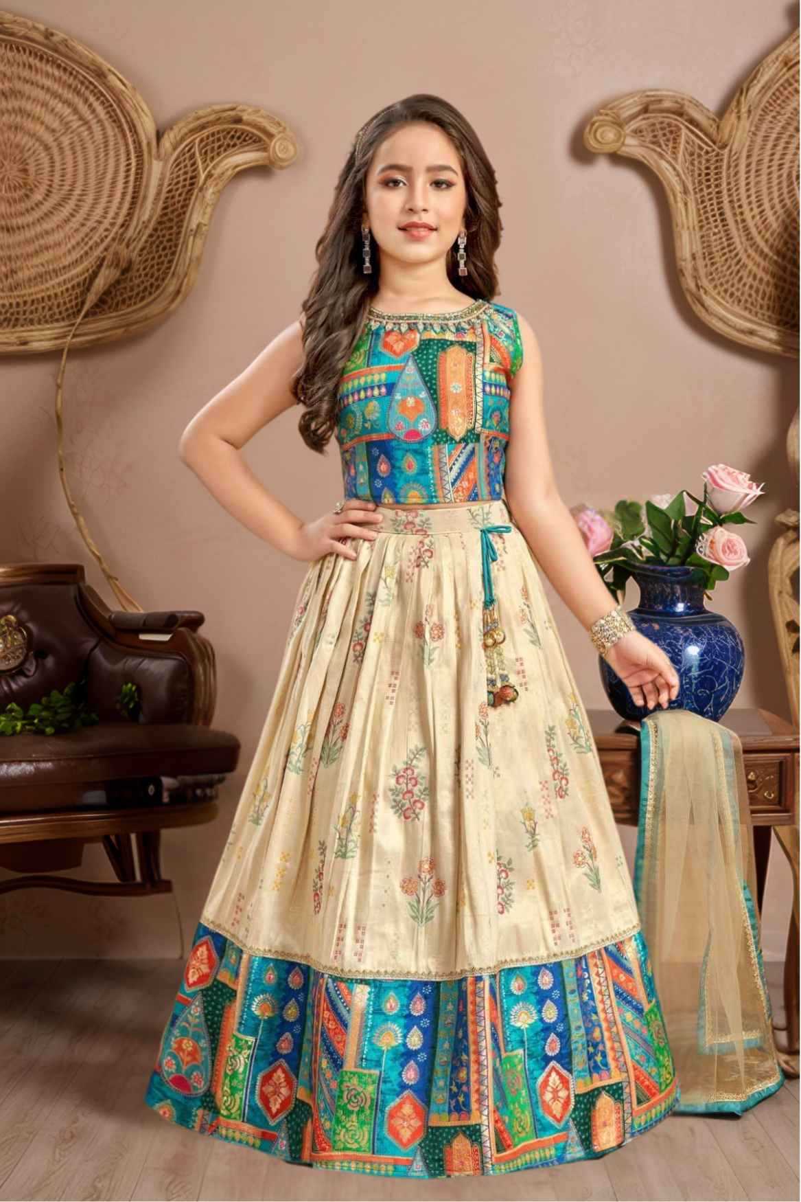 Ynf Muslin Cotton RIN235 Muslin coton Kids Wear Wholesale Kids Lehenga Kids Festive Wear Kids Wedding Outfits Manufacturer- Kids Exports