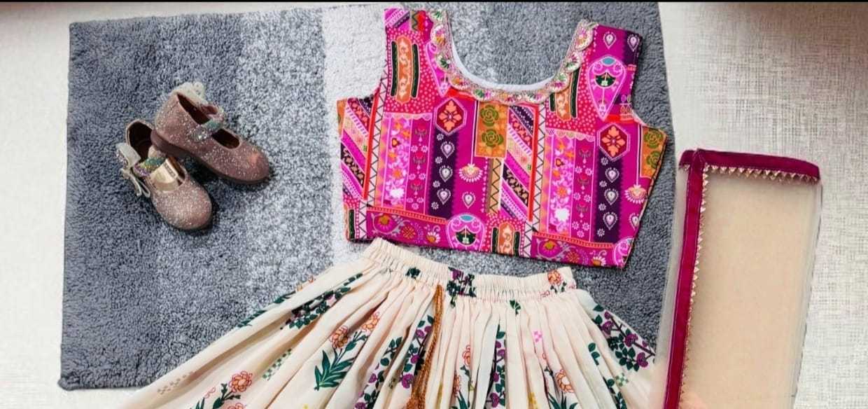 Ynf Muslin Cotton RIN235 Muslin coton Kids Wear Wholesale Kids Lehenga Kids Festive Wear Kids Wedding Outfits Manufacturer- Kids Exports