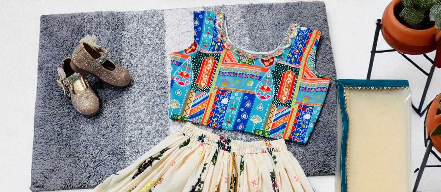 Ynf Muslin Cotton RIN235 Muslin coton Kids Wear Wholesale Kids Lehenga Kids Festive Wear Kids Wedding Outfits Manufacturer- Kids Exports