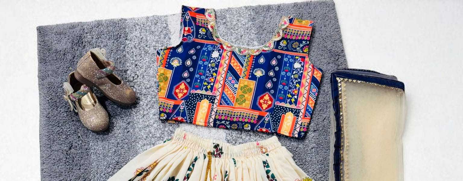 Ynf Muslin Cotton RIN235 Muslin coton Kids Wear Wholesale Kids Lehenga Kids Festive Wear Kids Wedding Outfits Manufacturer- Kids Exports