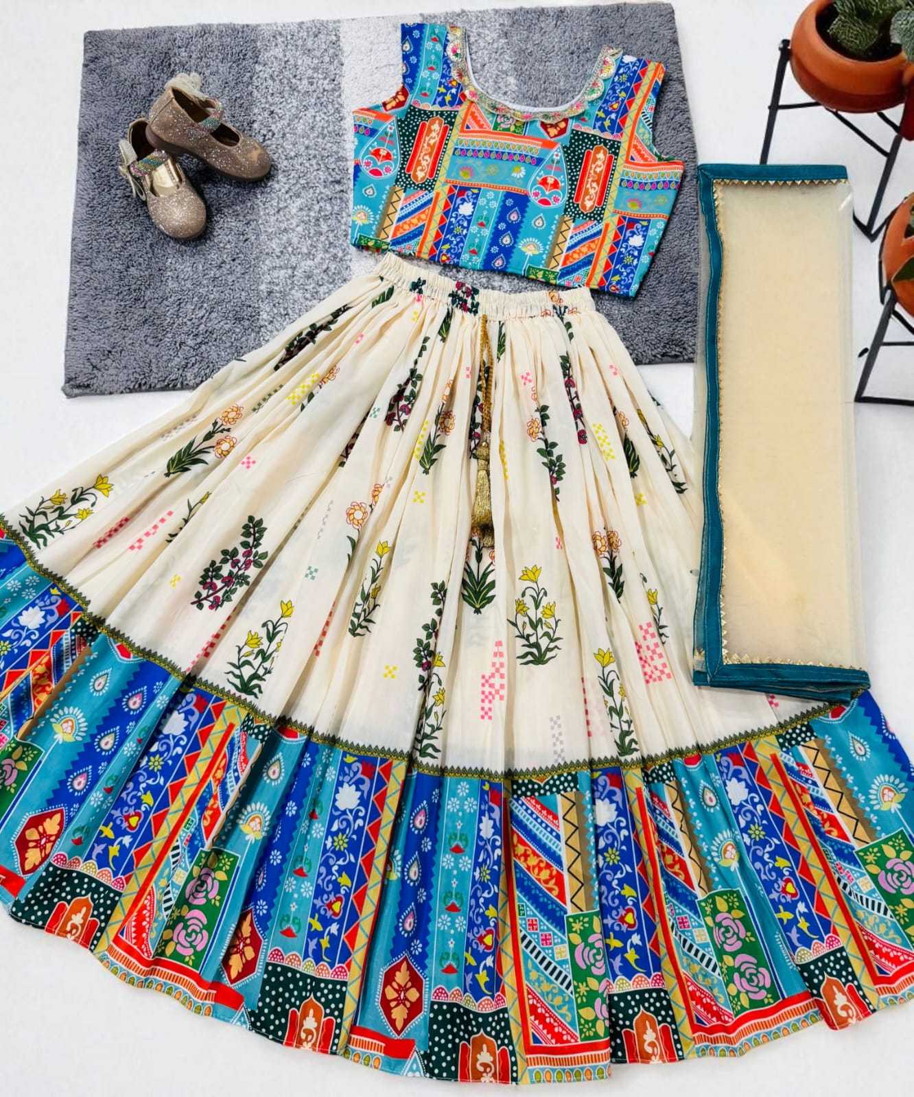 Ynf Muslin Cotton RIN235 Muslin coton Kids Wear Wholesale Kids Lehenga Kids Festive Wear Kids Wedding Outfits Manufacturer- Kids Exports