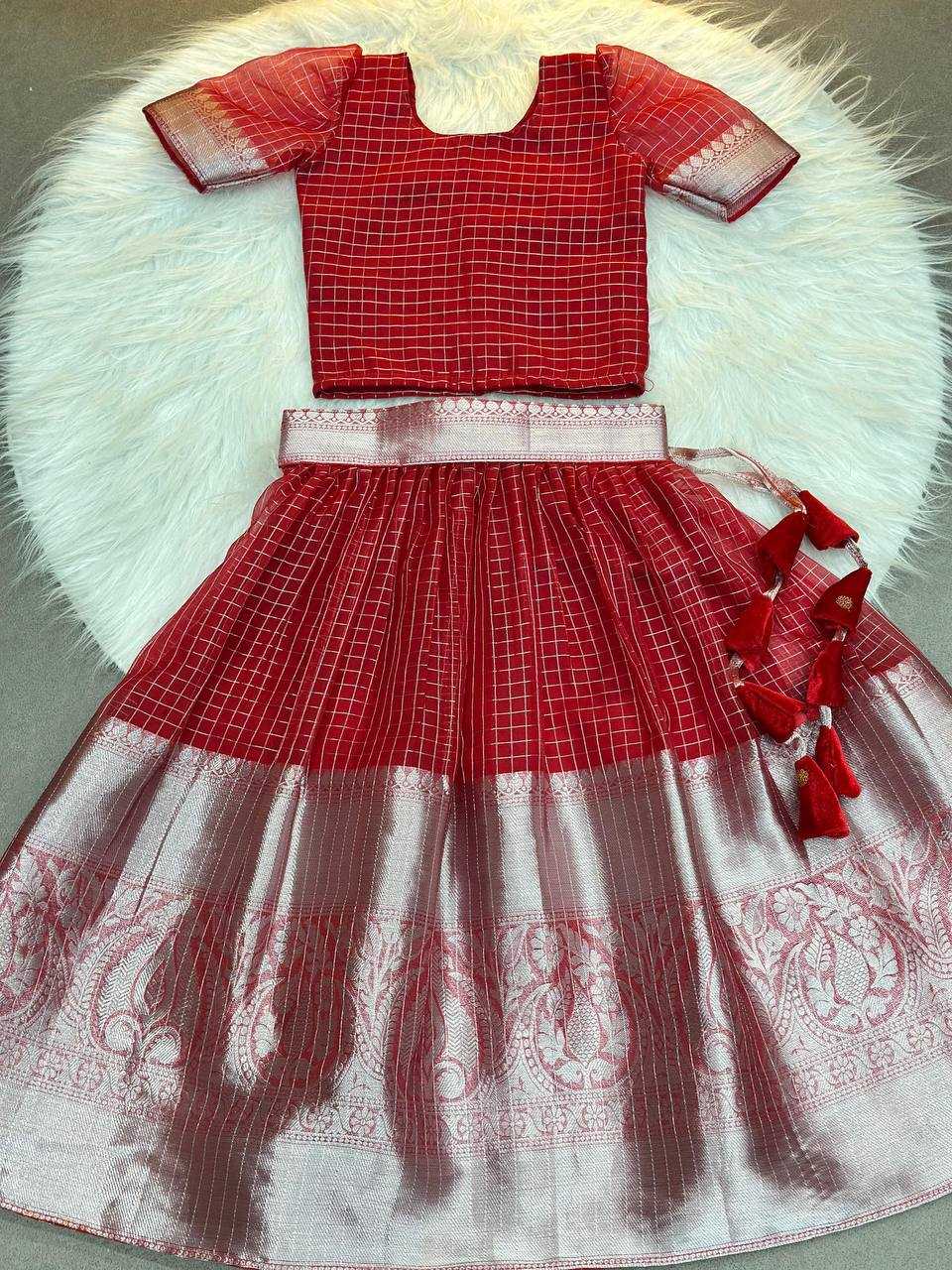 Ynf Organza KESH709 01 Kids Wear Wholesale Kids Ethnic Wear Indian Wear For Kids Kids Lehenga Choli Manufacturer- Kids Exports