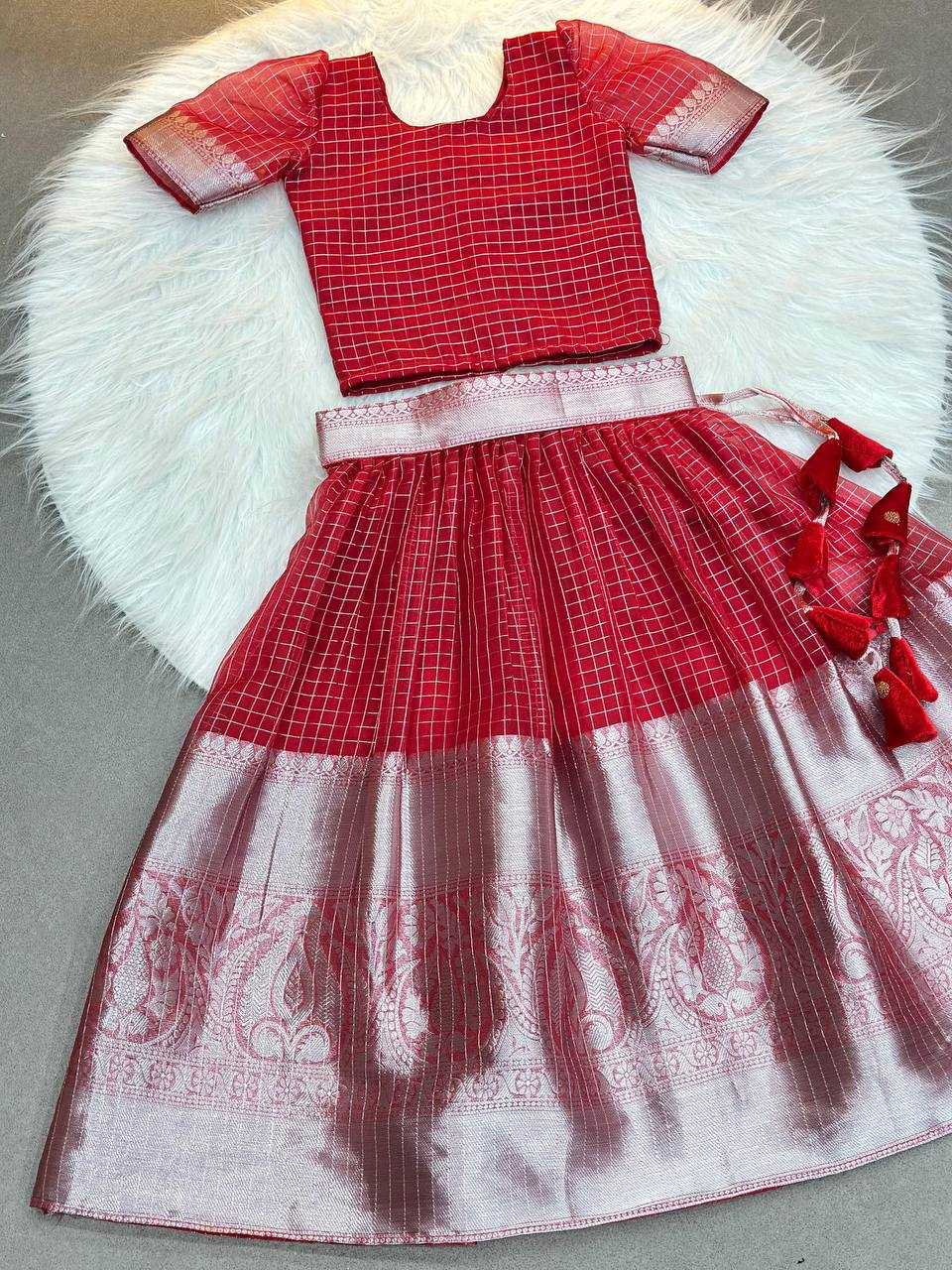 Ynf Organza KESH709 01 Kids Wear Wholesale Kids Ethnic Wear Indian Wear For Kids Kids Lehenga Choli Manufacturer- Kids Exports
