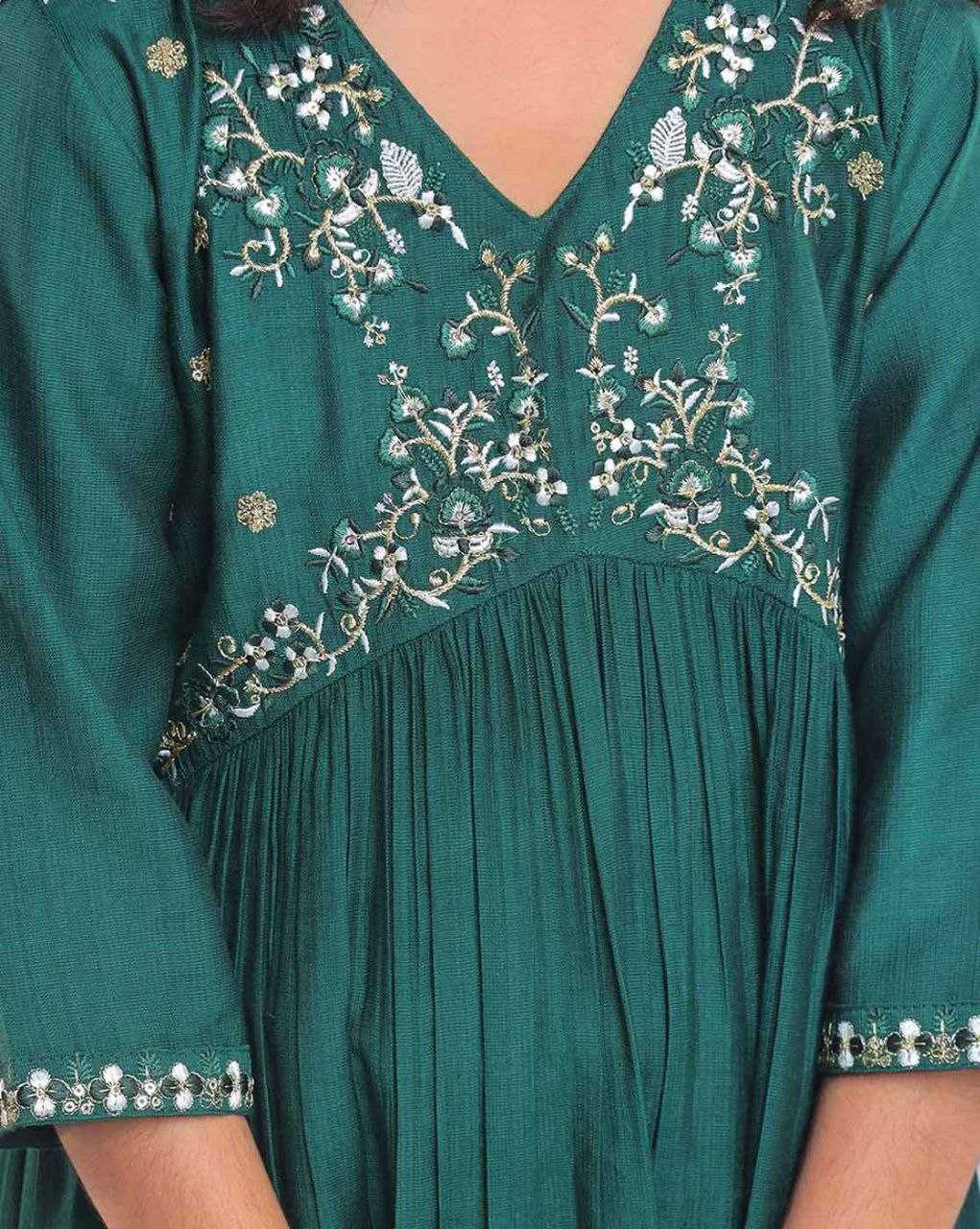 Ynf Organza Silk KESH461 206 Kids Wear Wholesale Embroidered Frock Indian Wear For Kids Kids Festive Wear Manufacturer- Kids Exports