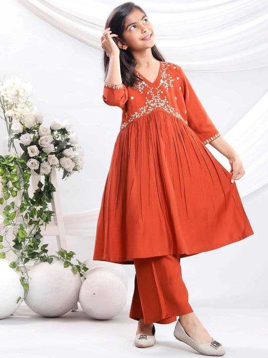 Ynf Organza Silk KESH461 206 Kids Wear Wholesale Embroidered Frock Indian Wear For Kids Kids Festive Wear Manufacturer- Kids Exports