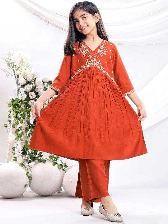 Ynf Organza Silk KESH461 206 Kids Wear Wholesale Embroidered Frock Indian Wear For Kids Kids Festive Wear Manufacturer- Kids Exports