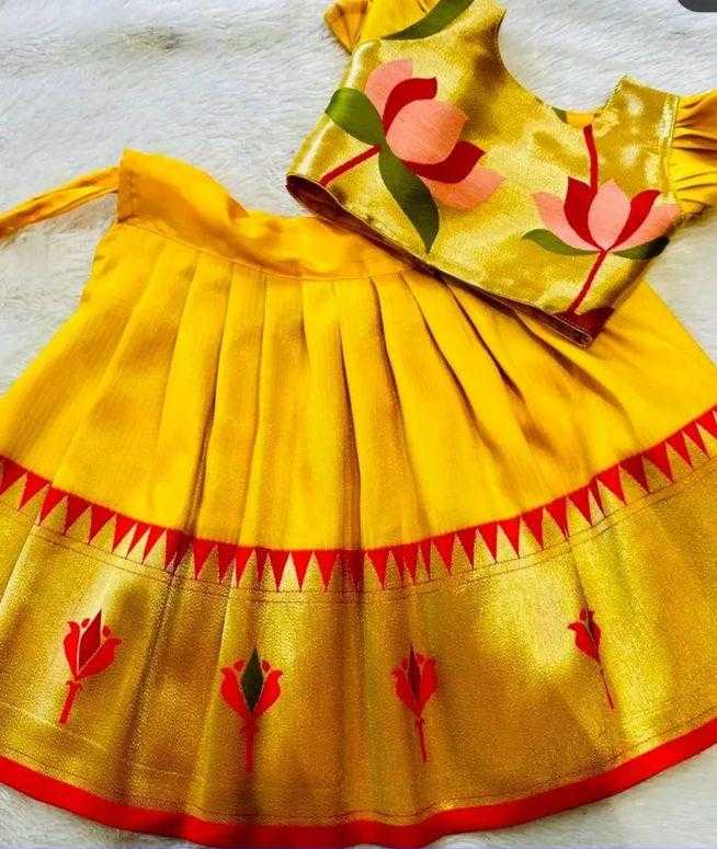 Ynf Paithani Silk RIN235 stitched Paithani Kids Wear Wholesale Kids Designer Frock Kids Ethnic Wear Kids Traditional Outfits Manufacturer- Kids Exports