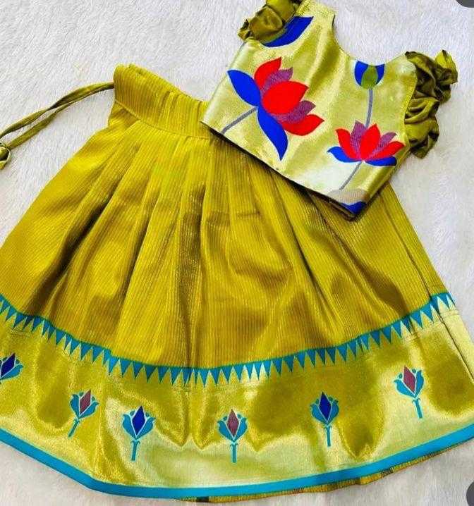 Ynf Paithani Silk RIN235 stitched Paithani Kids Wear Wholesale Kids Designer Frock Kids Ethnic Wear Kids Traditional Outfits Manufacturer- Kids Exports