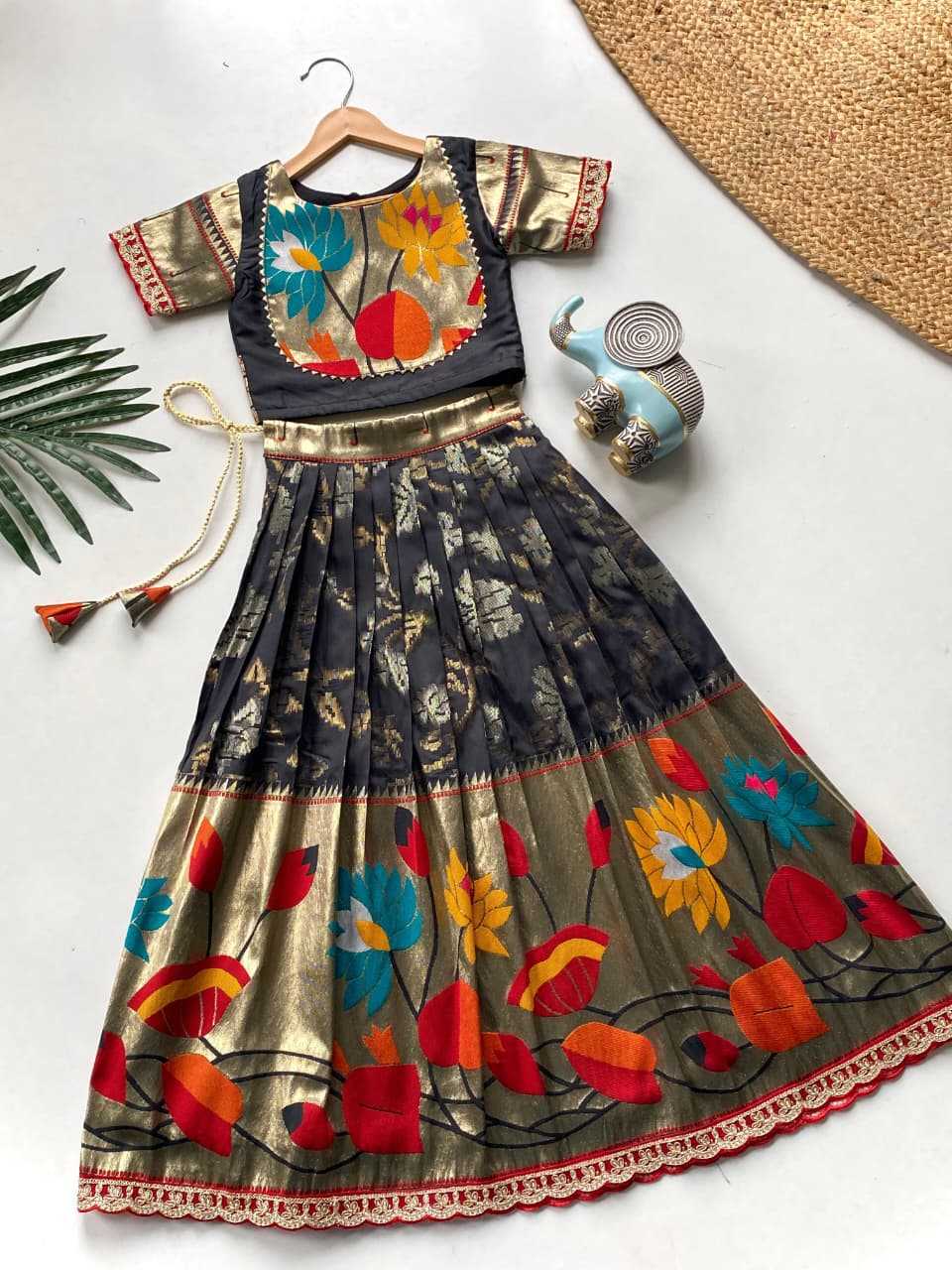 Ynf Pure Silk KESH249 Geeta Kids Wear Wholesale Kids Lehenga Kids Festive Wear Kids Silk Dress Manufacturer- Kids Exports