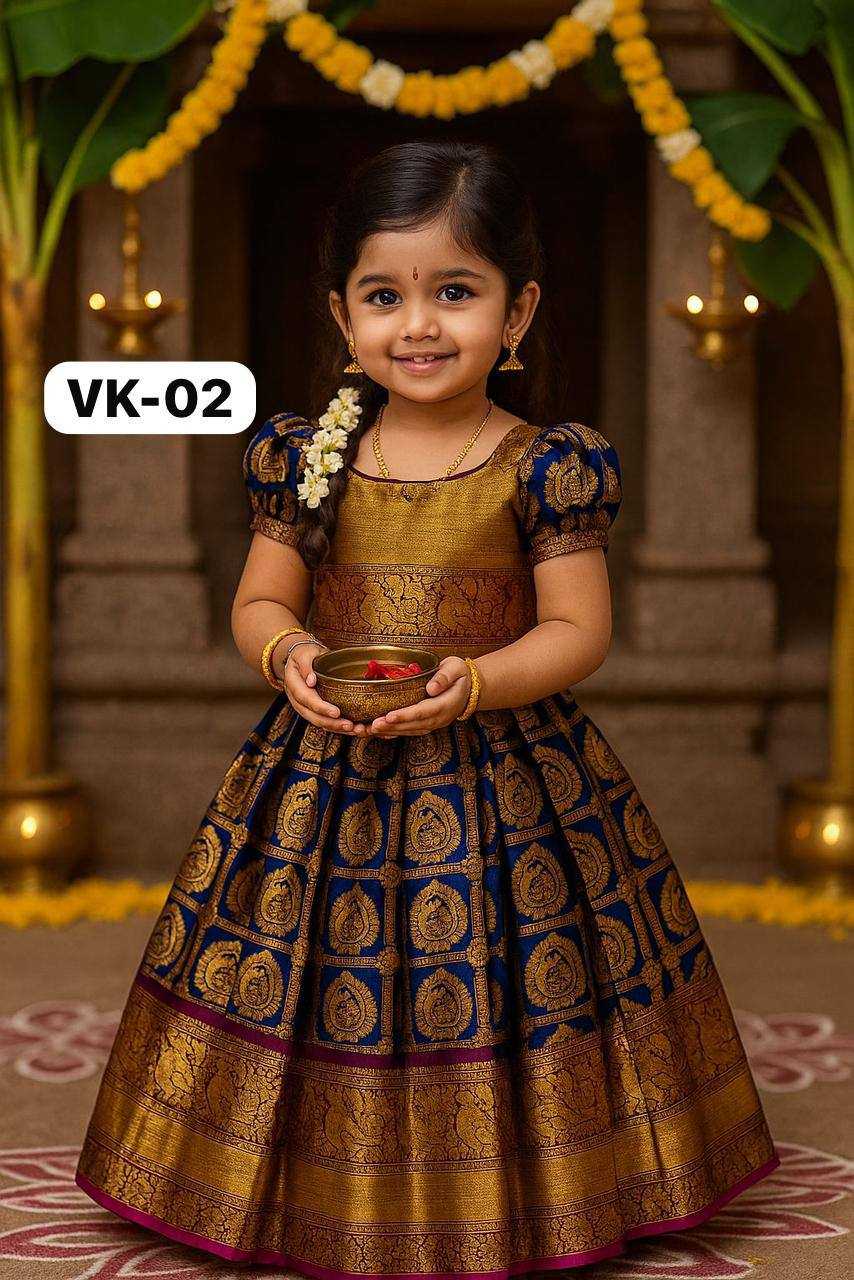 Ynf Pure Soft Shiffon KESH709 02 Kids Wear Wholesale Kids Gown Indian Wear For Kids Kids Wedding Outfits Manufacturer- Kids Exports