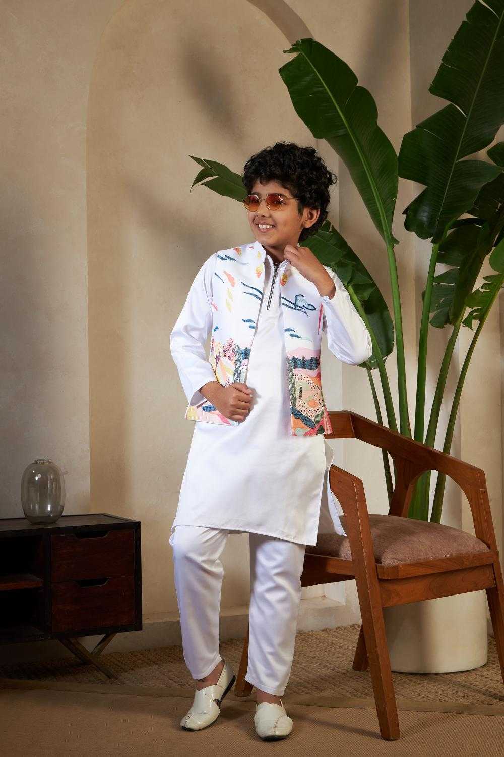 Ynf Satin RIN202 91071 ETHNIC CARNIVAL Kids Wear Wholesale Boys Kurta Pyjama Kids Kurta Pajama Baby Boy Kurta Set Manufacturer- Kids Exports