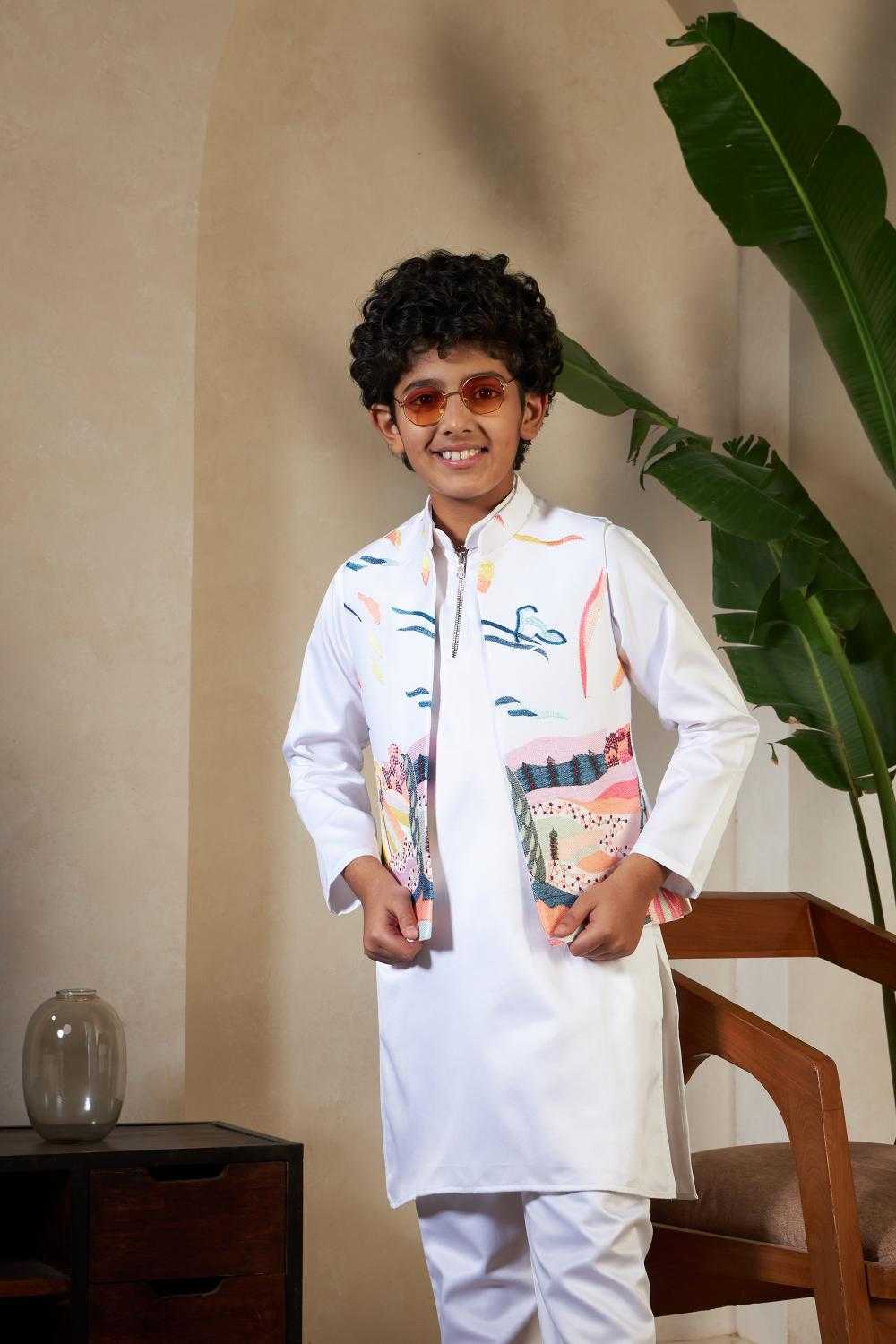 Ynf Satin RIN202 91071 ETHNIC CARNIVAL Kids Wear Wholesale Boys Kurta Pyjama Kids Kurta Pajama Baby Boy Kurta Set Manufacturer- Kids Exports