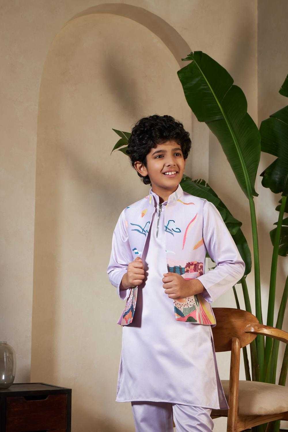 Ynf Satin RIN202 91071 ETHNIC CARNIVAL Kids Wear Wholesale Boys Kurta Pyjama Kids Kurta Pajama Baby Boy Kurta Set Manufacturer- Kids Exports